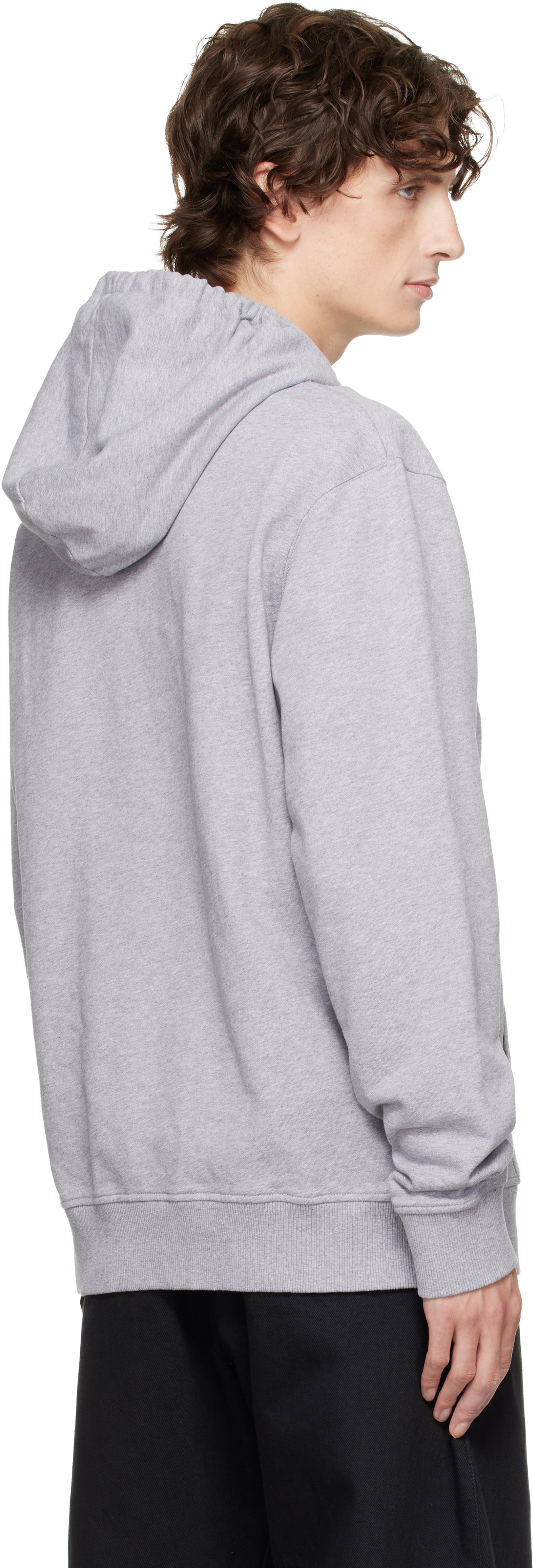 Jw Anderson Gray Logo Embroidery Hoodie In Gray