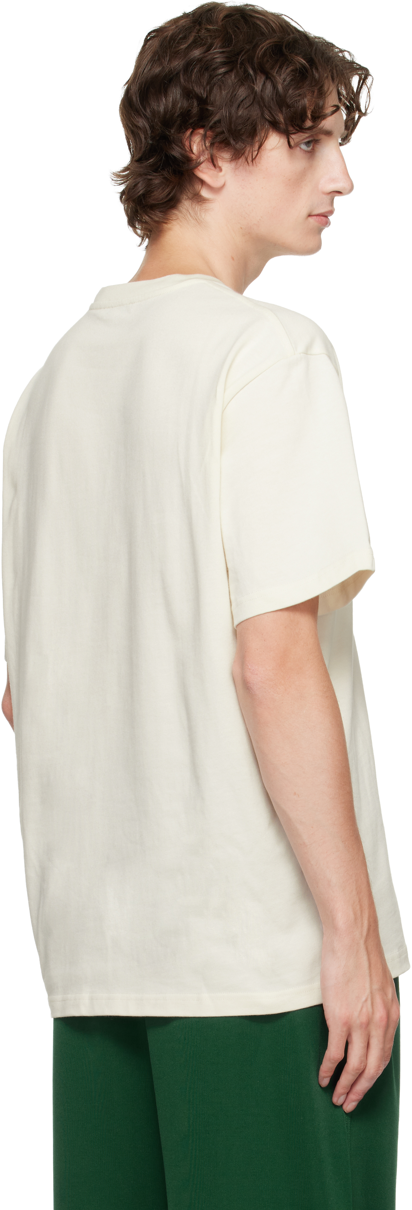 Jw Anderson Off-white Logo Embroidery T-shirt In Neutral