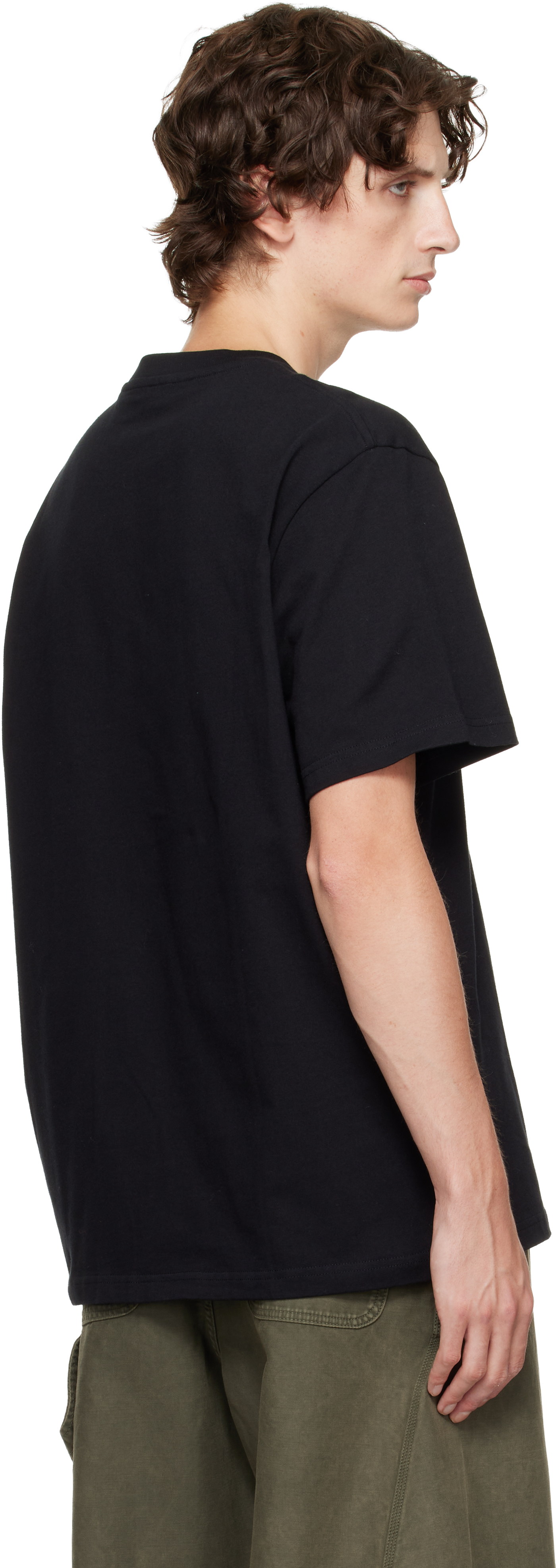 Jw Anderson Black Anchor Embroidery T-shirt In Black