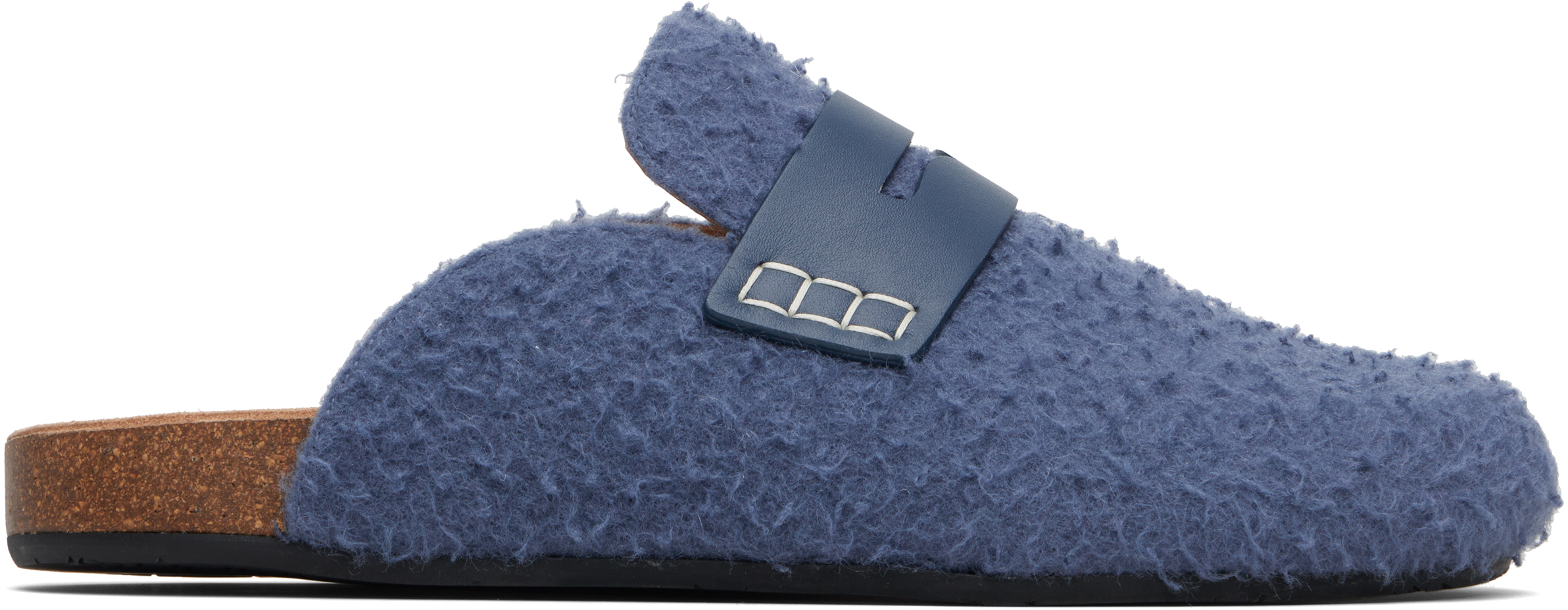 Jw Anderson Blue Felt Loafers In Blue