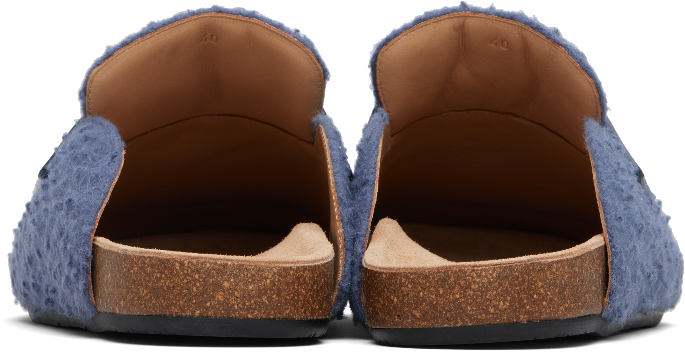 Jw Anderson Blue Felt Loafers In Blue