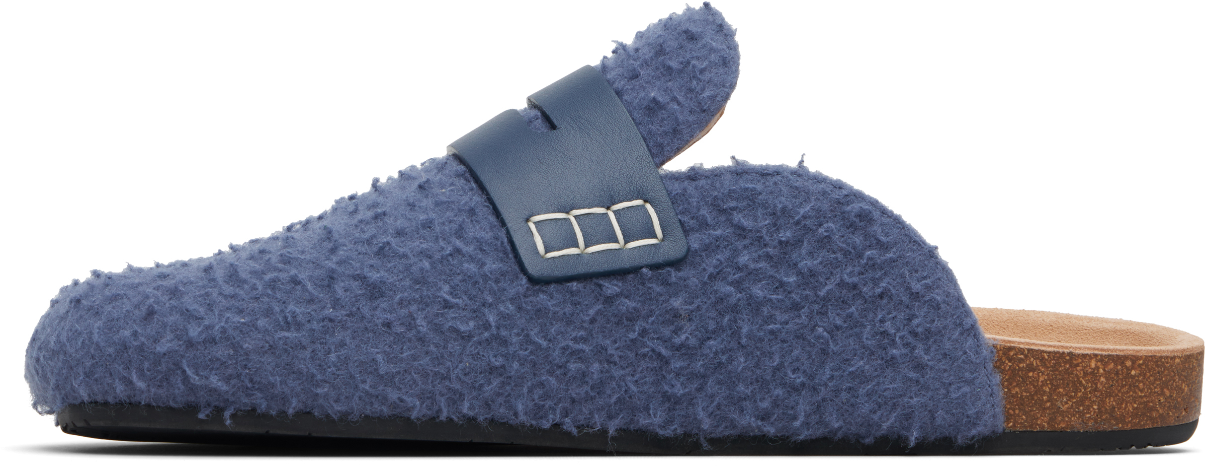 Jw Anderson Blue Felt Loafers In Blue