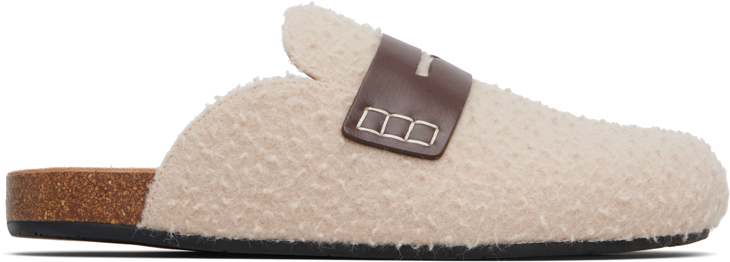 Jw Anderson Beige Felt Loafers In Neutral