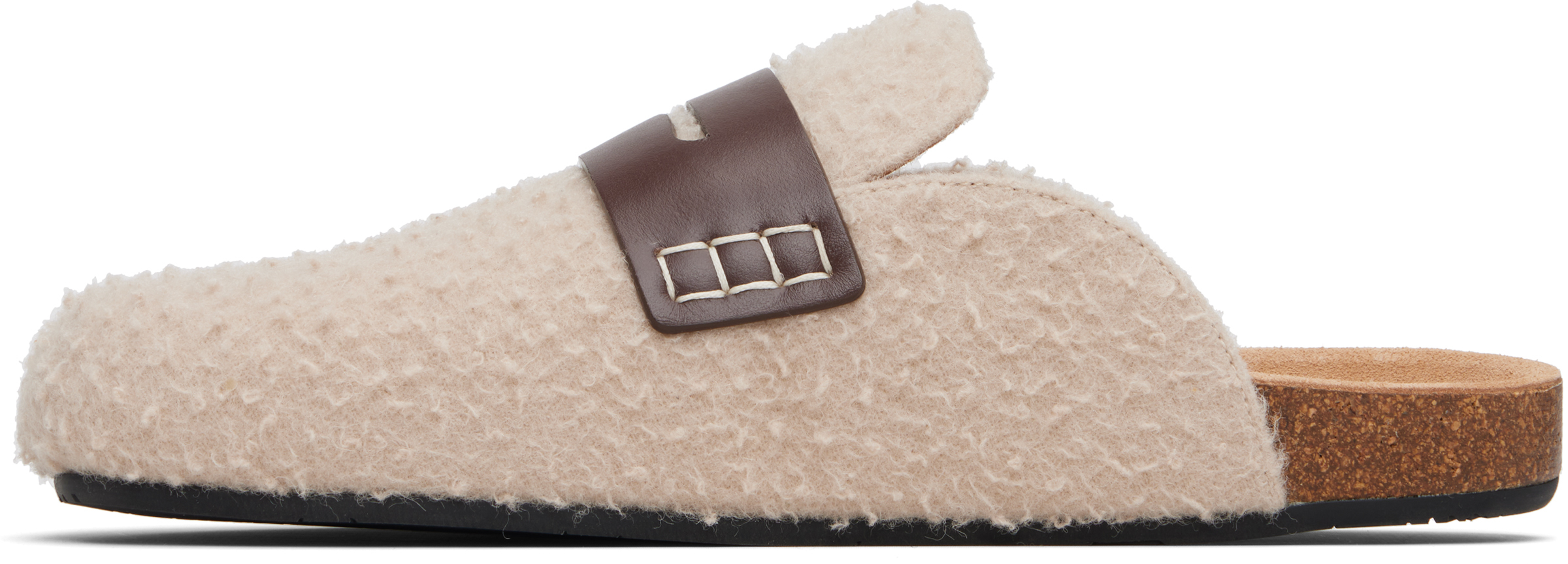 Jw Anderson Beige Felt Loafers In Neutral