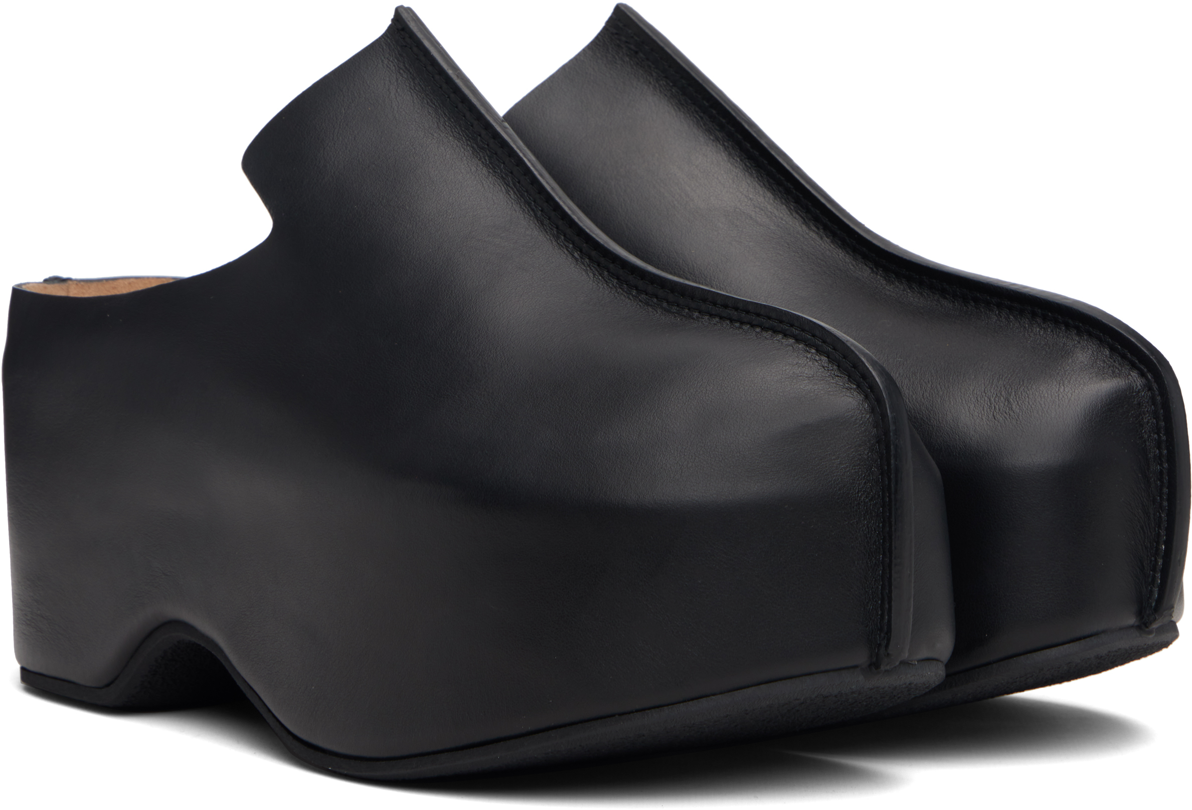 Jw Anderson Black Platform Clogs In Black