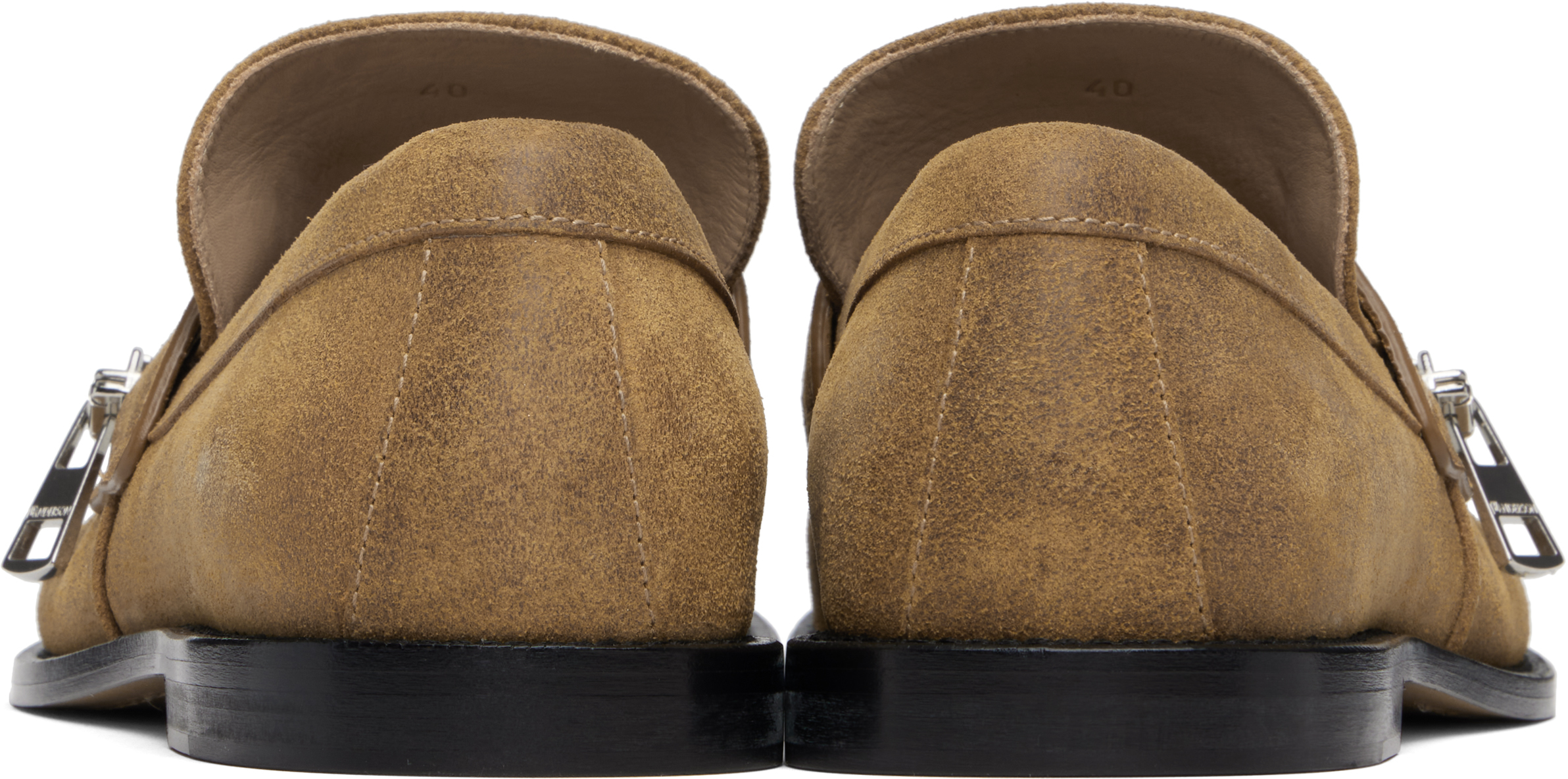 Jw Anderson Tan Biker Moccasin Loafers In Brown