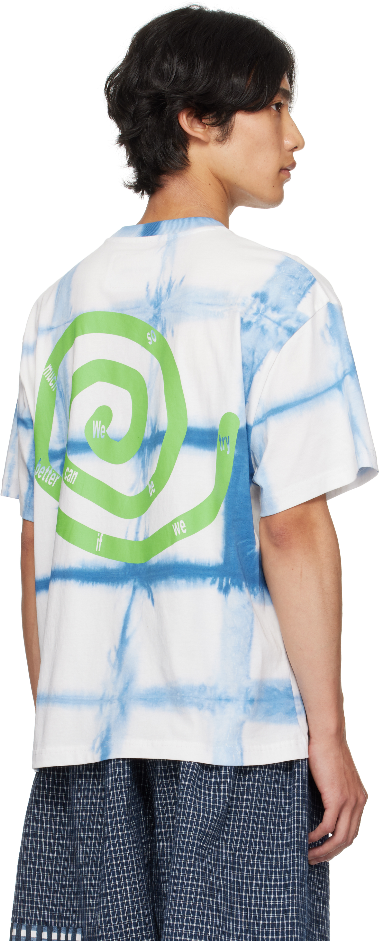 Story Mfg. Ssense Exclusive Blue & White Kitten Courage Shirt In Purple
