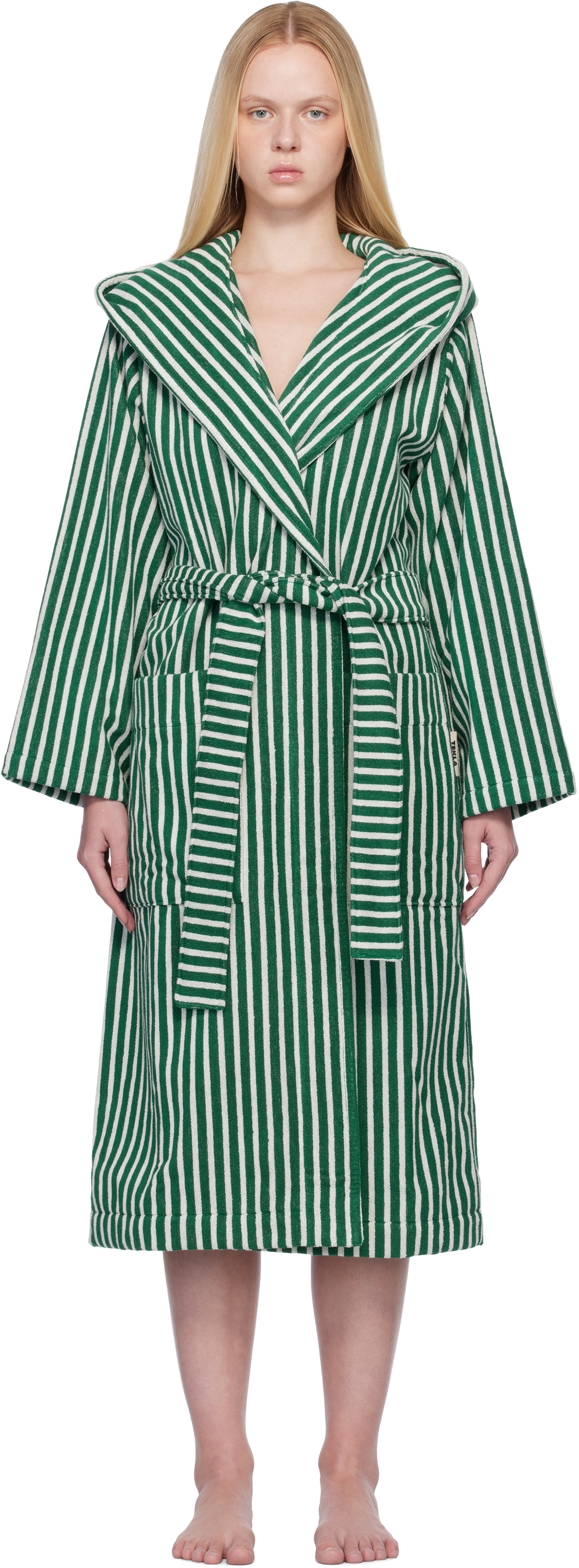 Green Terry Hooded Bathrobe