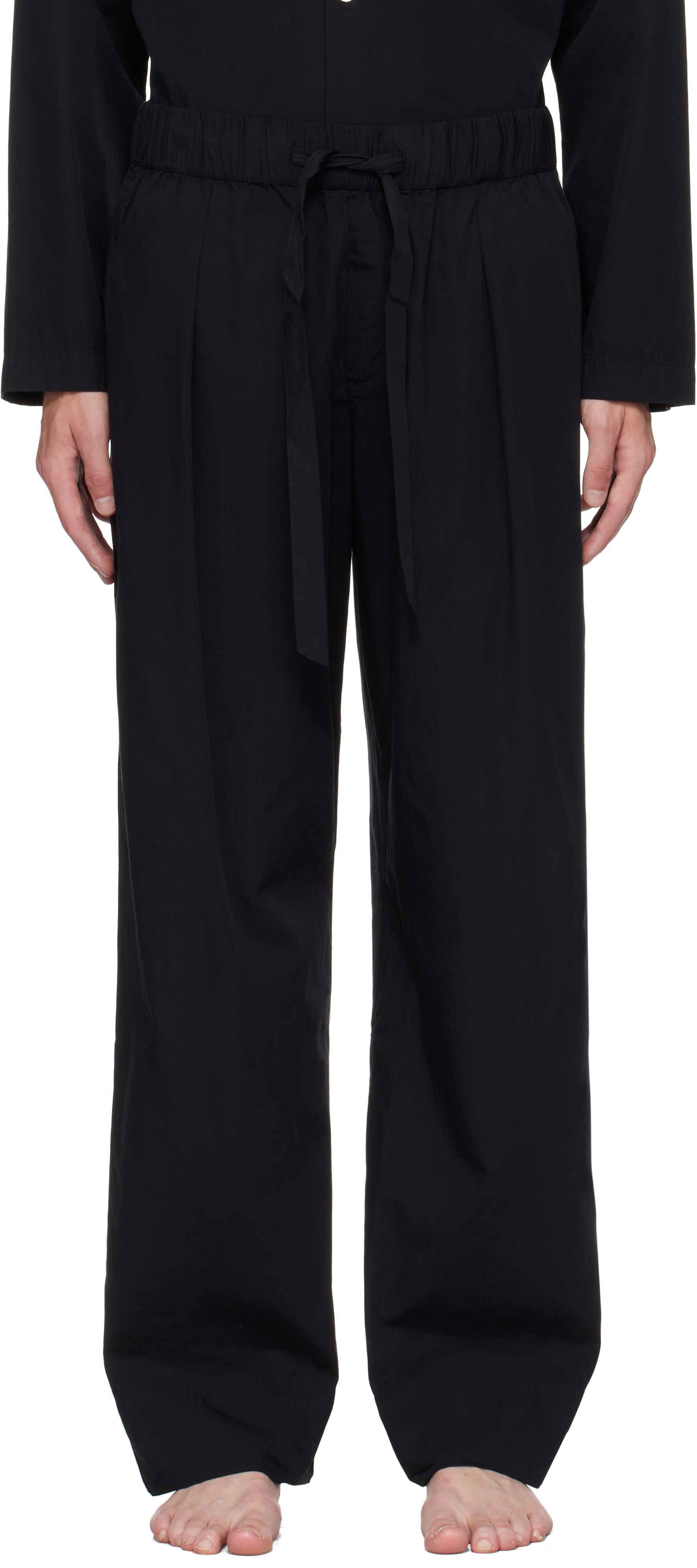 Tekla Black Striped Poplin Pyjama Pants In Multi