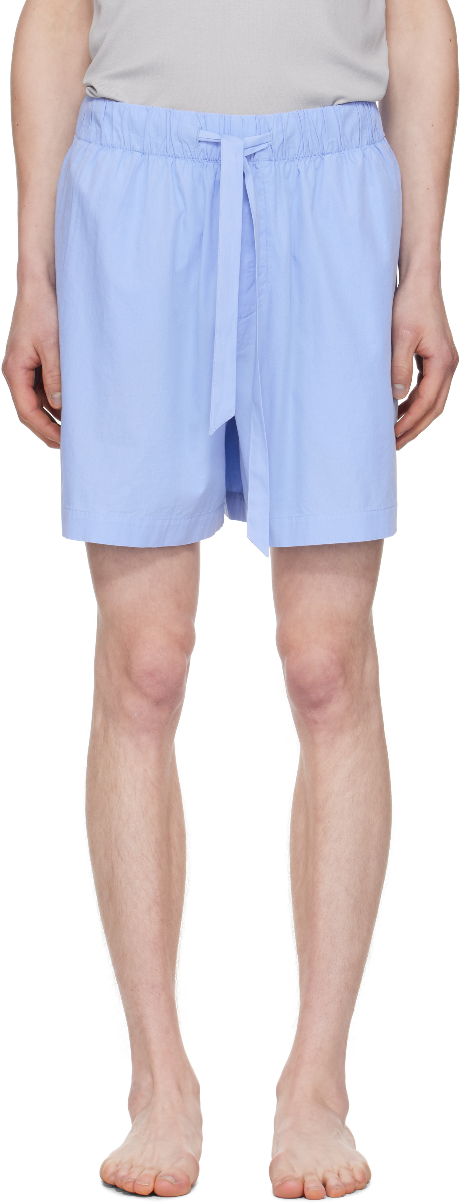 Blue Poplin Pyjama Shorts