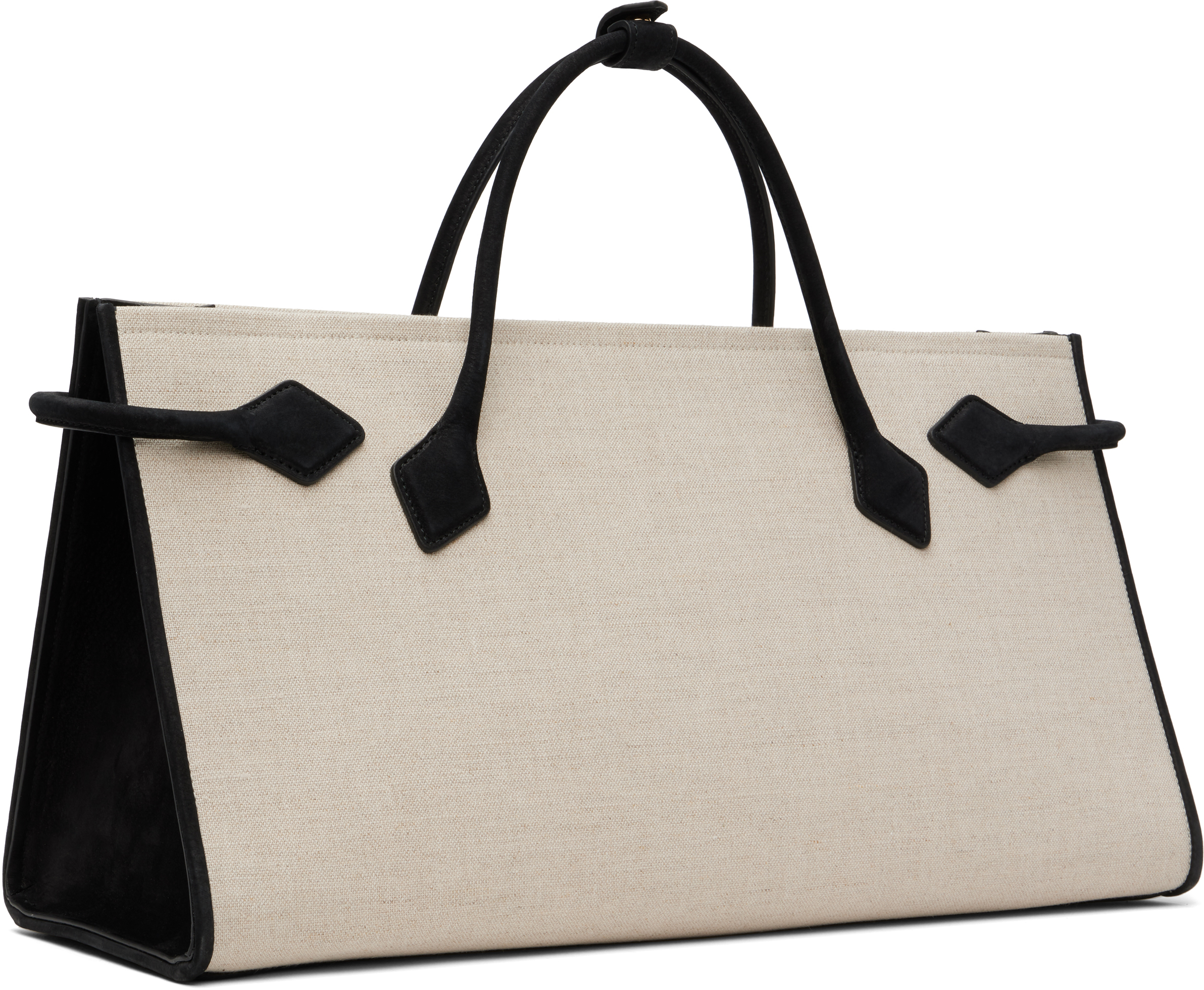 Alaïa Beige & Black 'le Teckel' Tote In Black