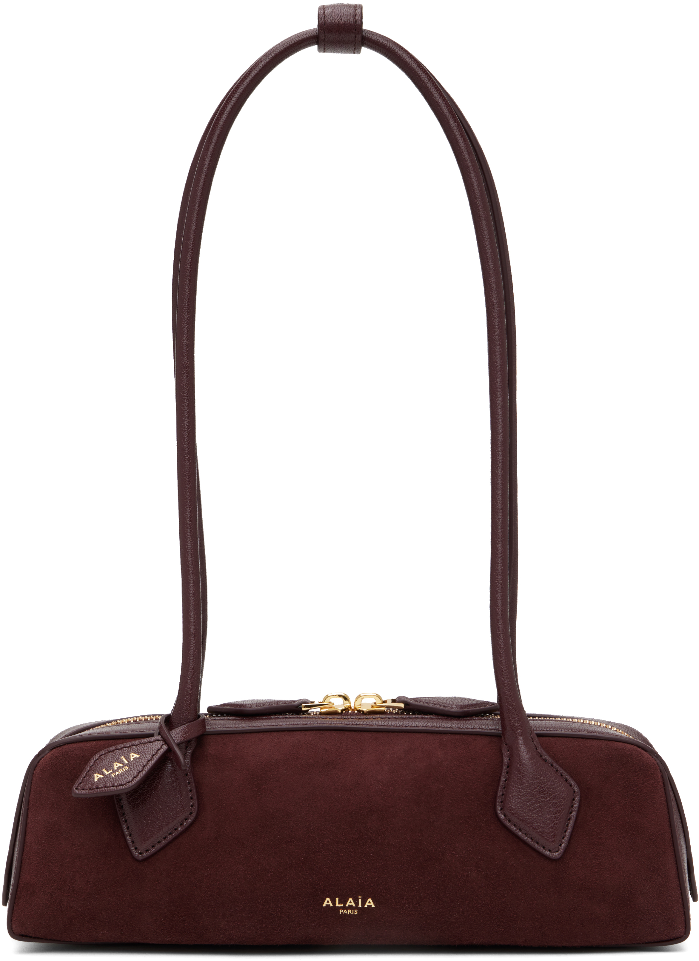 ALAÏA: バーガンディ スモール 'Le Teckel' Bi-Material バッグ
