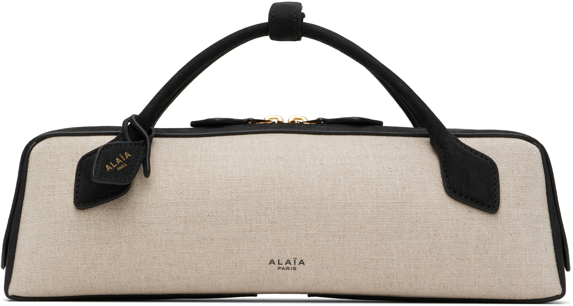 Alaïa Le Teckel Canvas Clutch In Black
