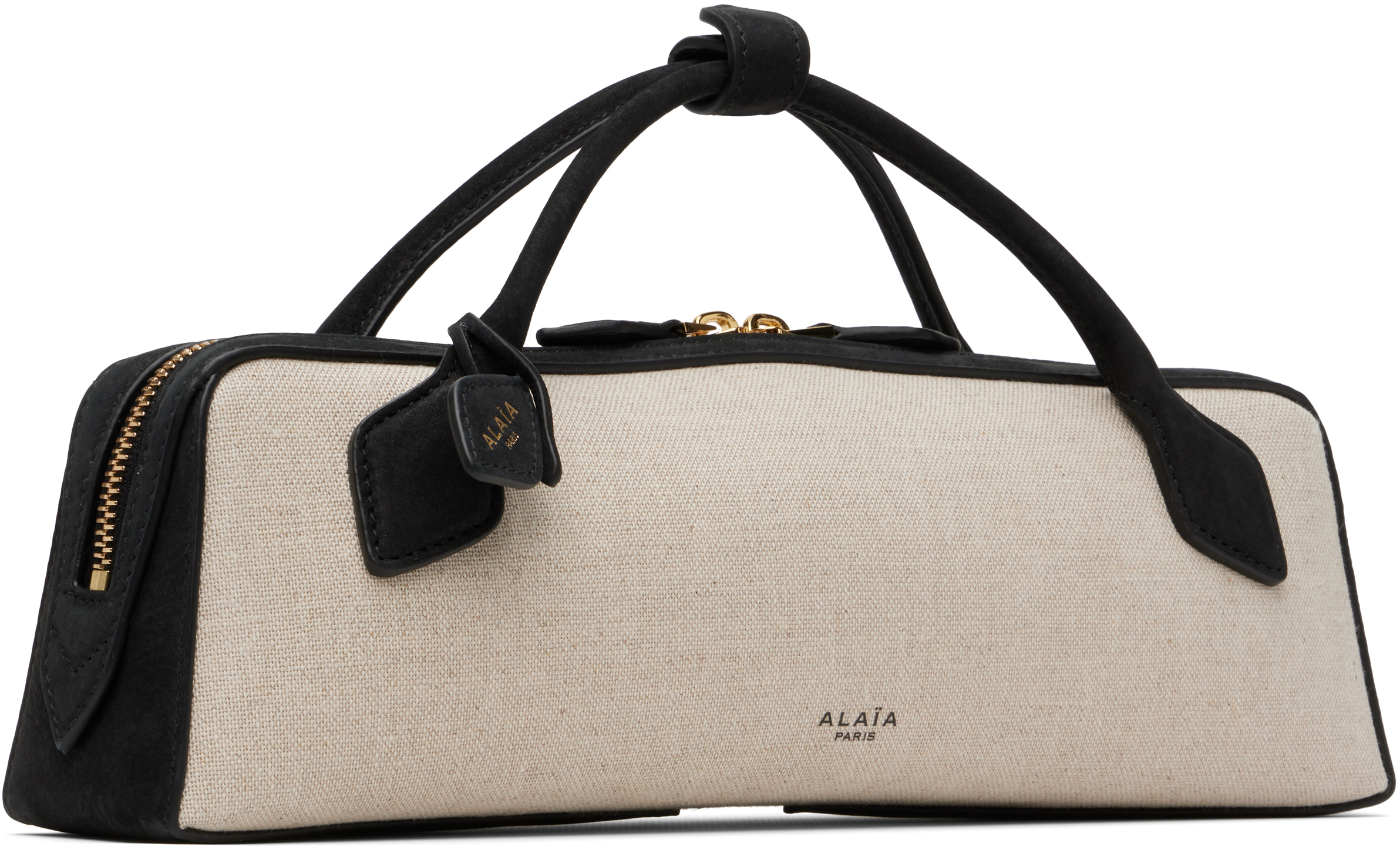 Alaïa Le Teckel Canvas Clutch In Black