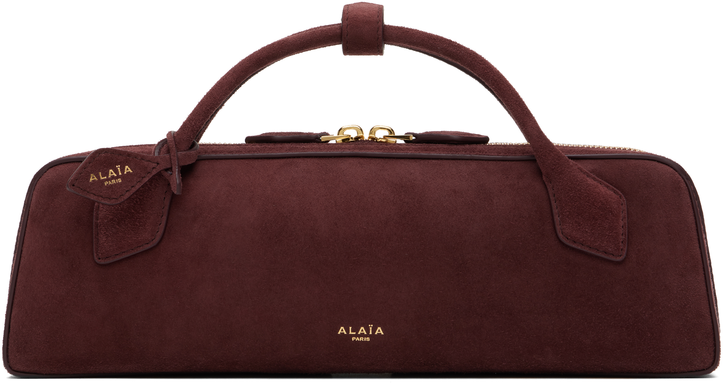 Alaïa Le Teckel Leather-trimmed Suede Clutch
