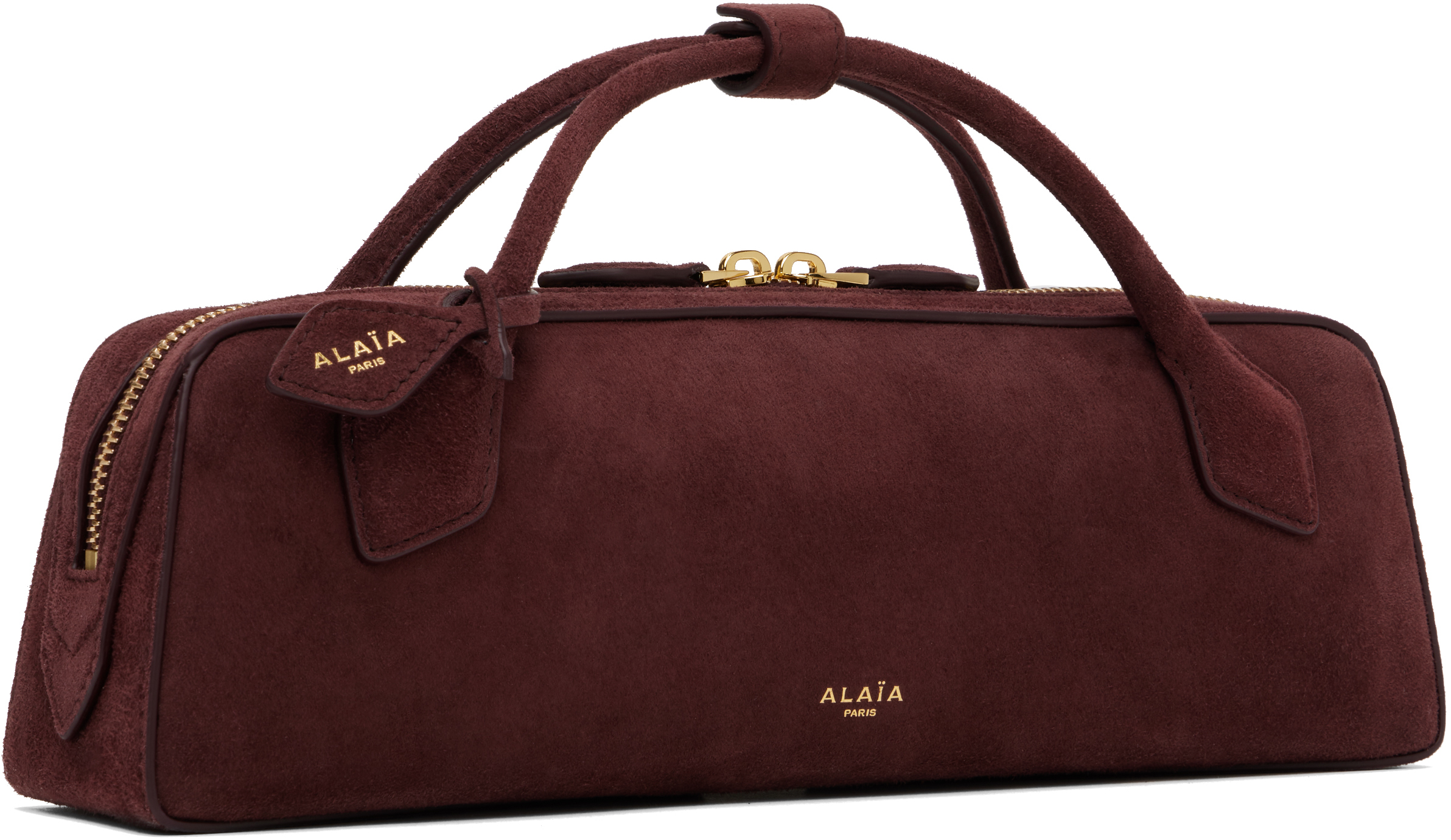 Alaïa Le Teckel Leather-trimmed Suede Clutch