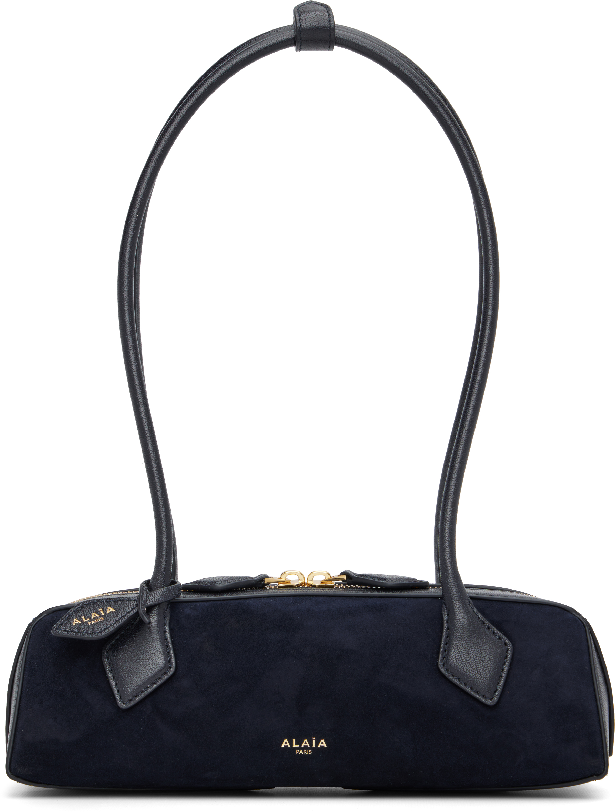 Alaïa Le Teckel Small Shoulder Bag In Suede And Leather In Black