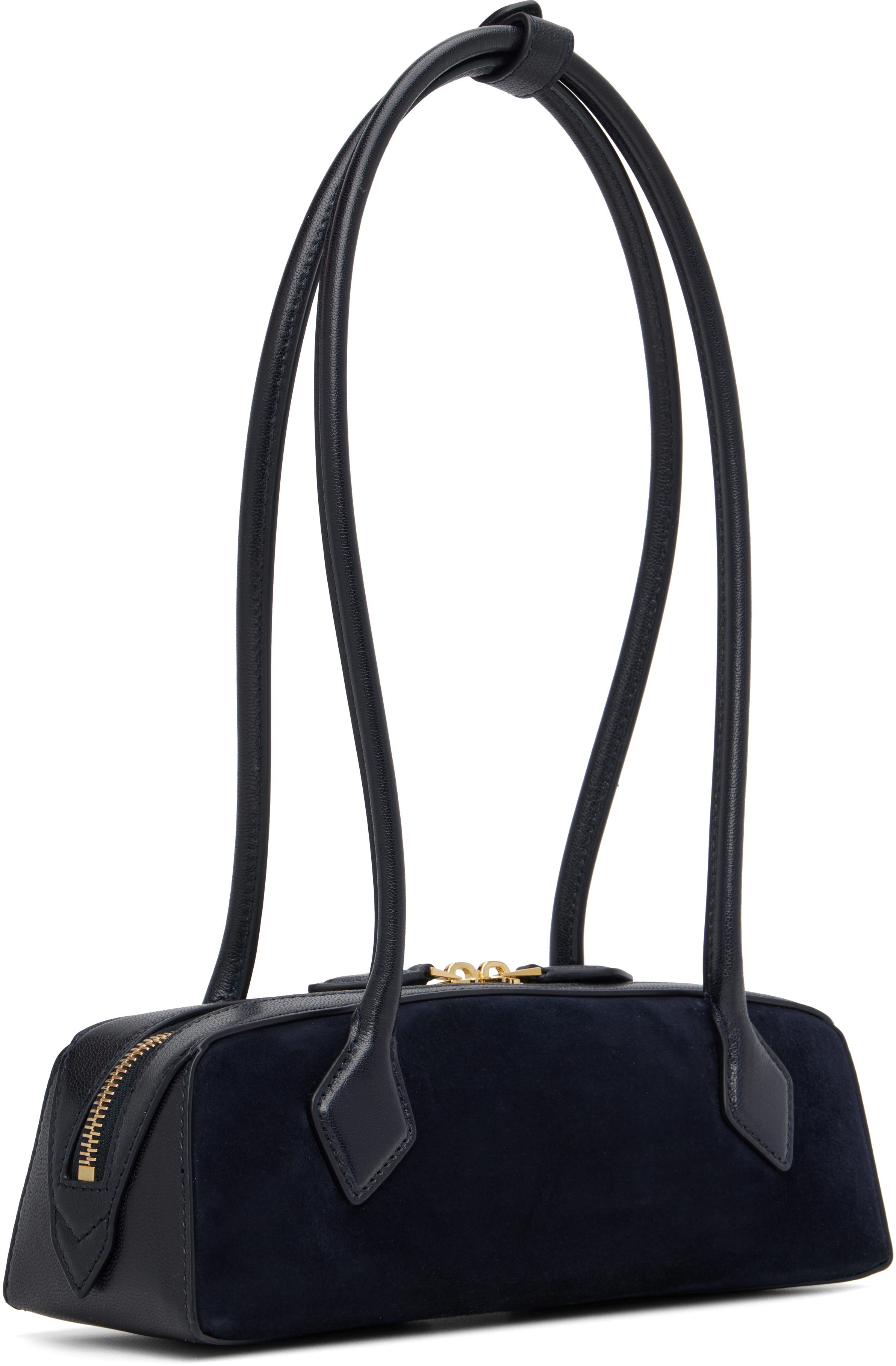 Alaïa Le Teckel Small Shoulder Bag In Suede And Leather In Black