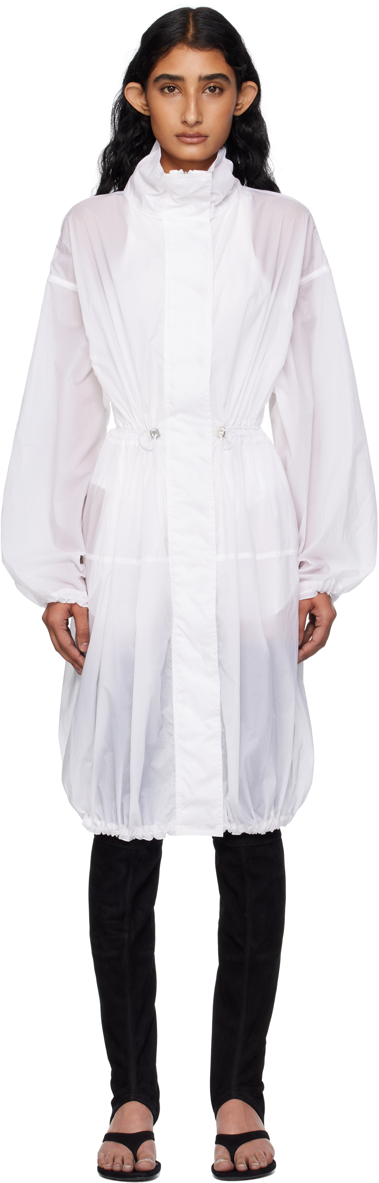 ALAÏA White Soft Nylon Bubble Parka