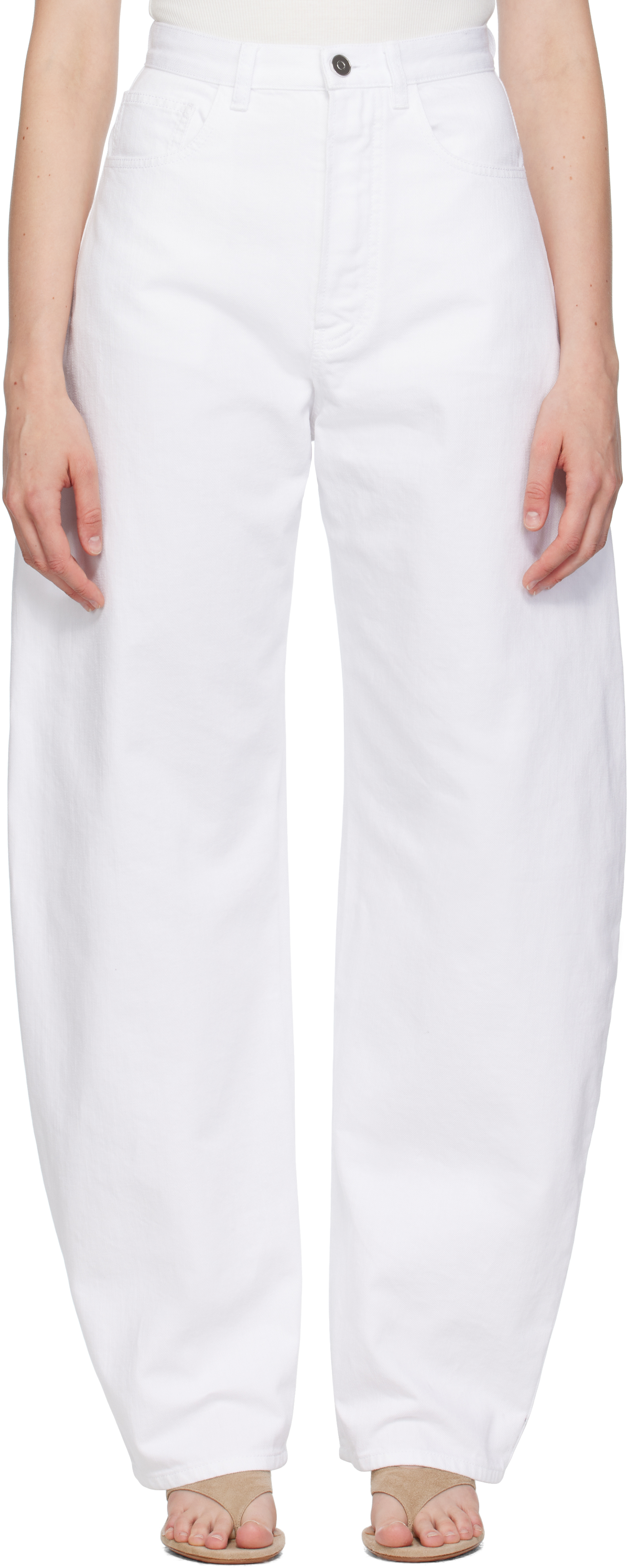 ALAÏA White New Round Jeans