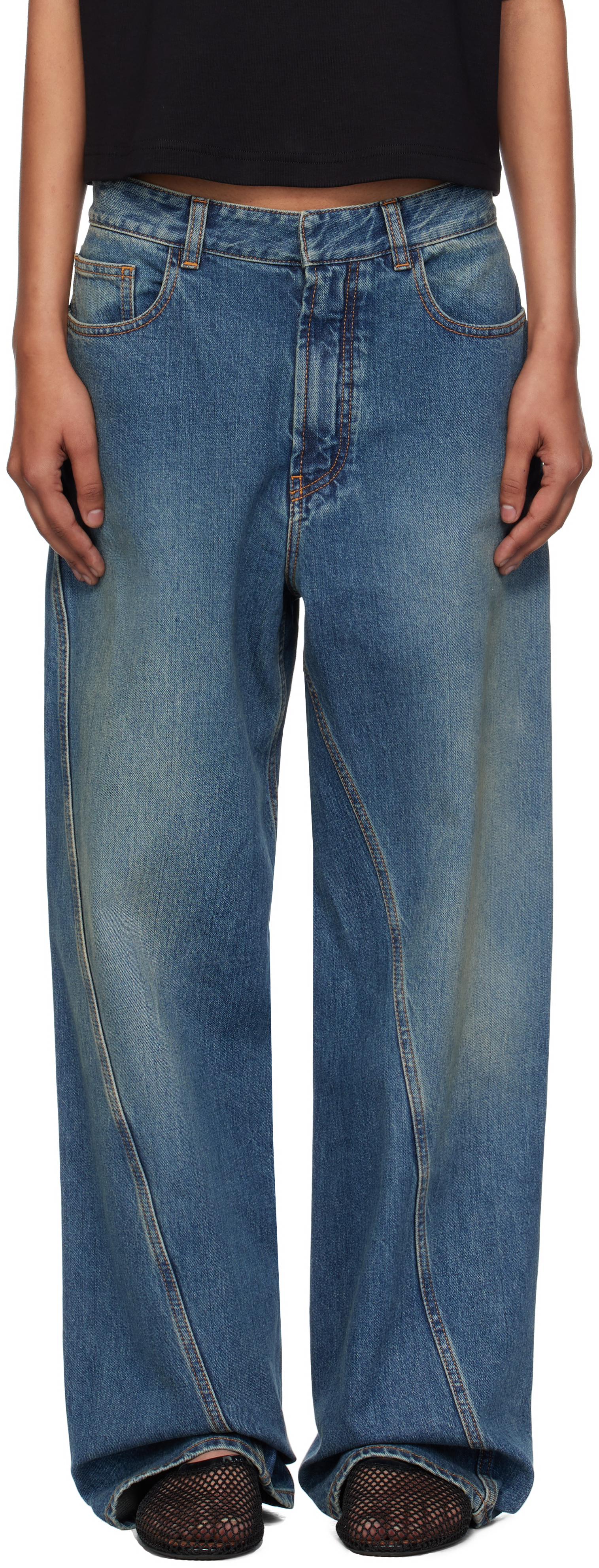 ALAÏA Blue Twisted Jeans