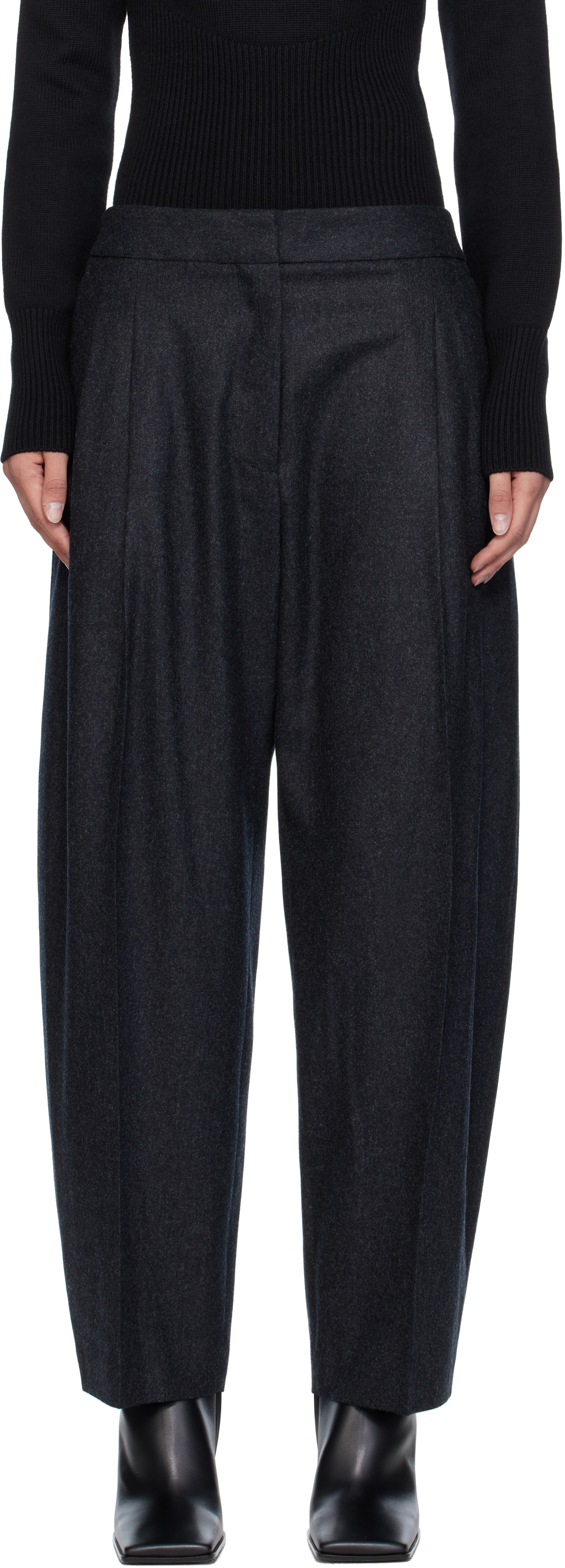 Alaïa Gray Flannel Tailored Trousers