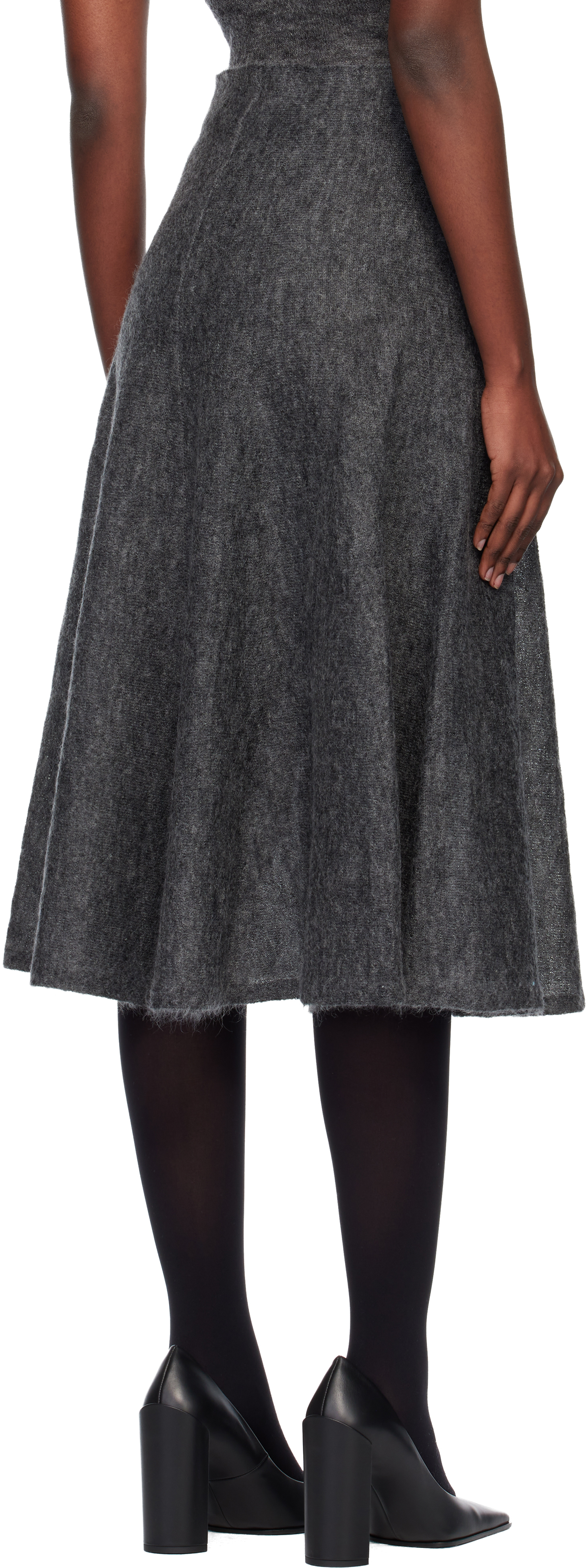 Alaïa Alaia Gonna Gray Midi In Mohair Women In Gray