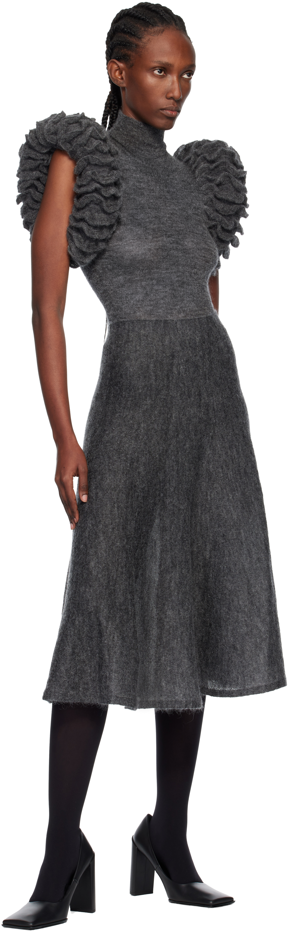 Alaïa Alaia Gonna Gray Midi In Mohair Women In Gray