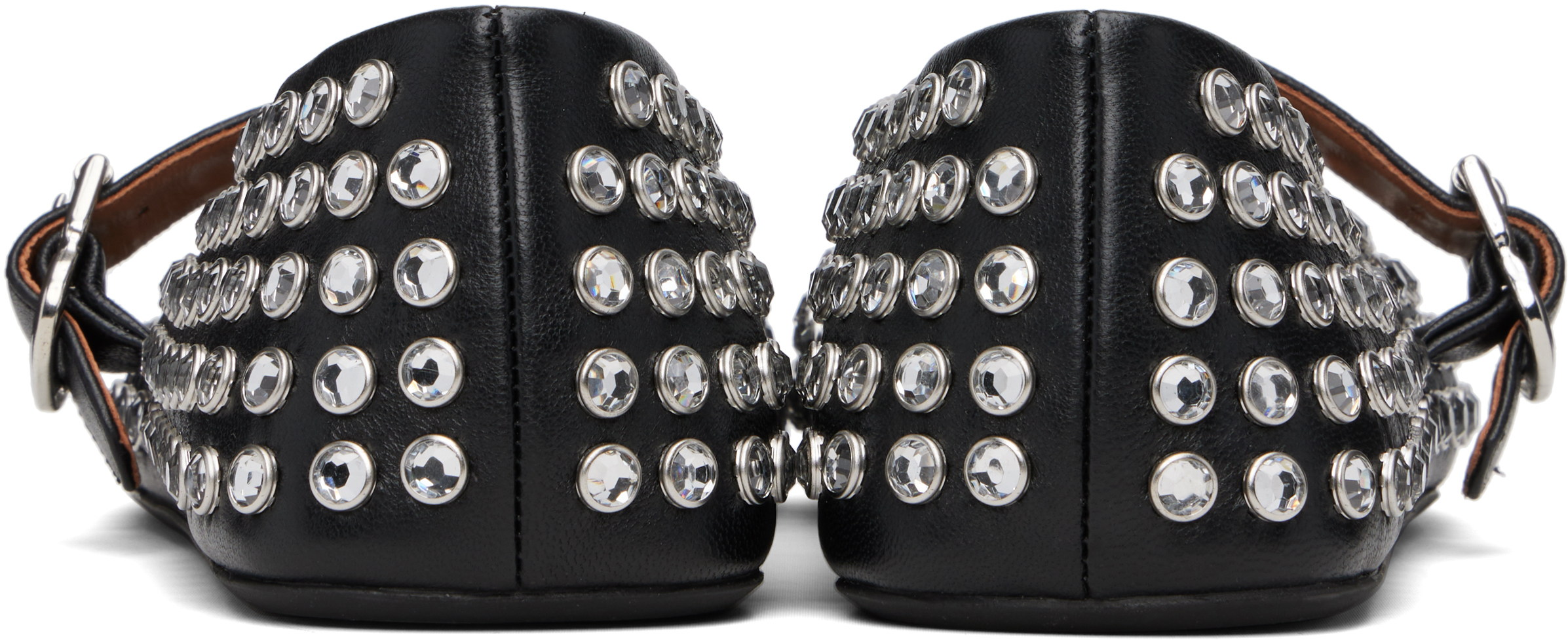 ALAÏA BLACK STRASS LAMBSKIN BALLERINA FLATS