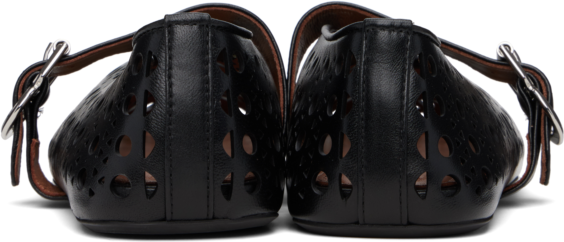 ALAÏA BLACK VIENNE LAMBSKIN BALLERINA FLATS 
