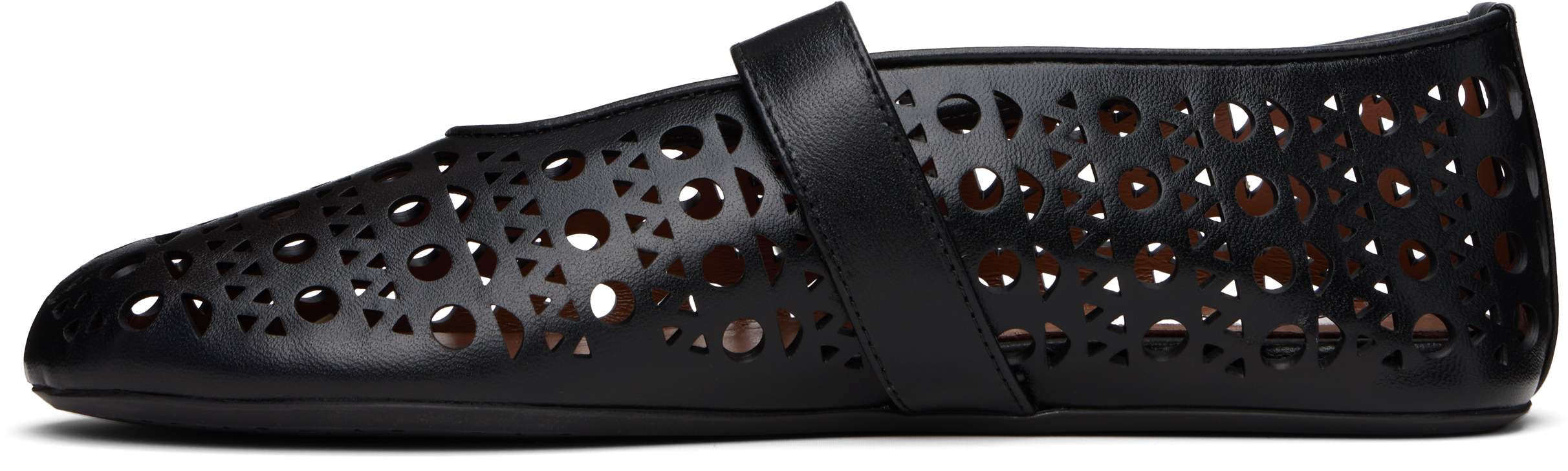 ALAÏA BLACK VIENNE LAMBSKIN BALLERINA FLATS 