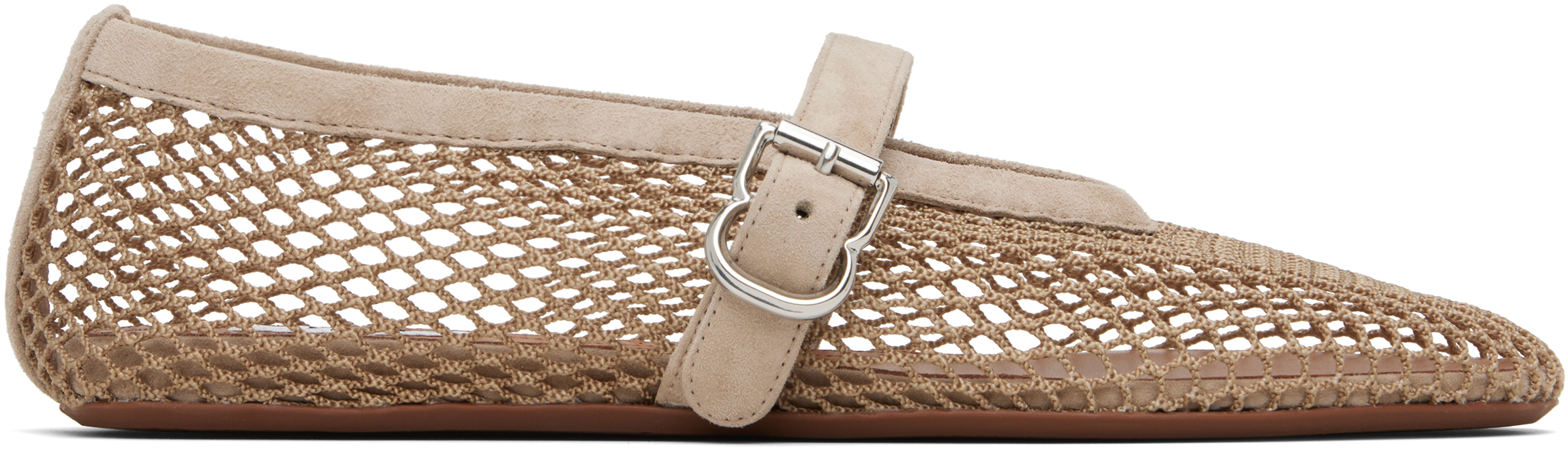 Alaïa Alaia Nude Grid Ballerina In Multi