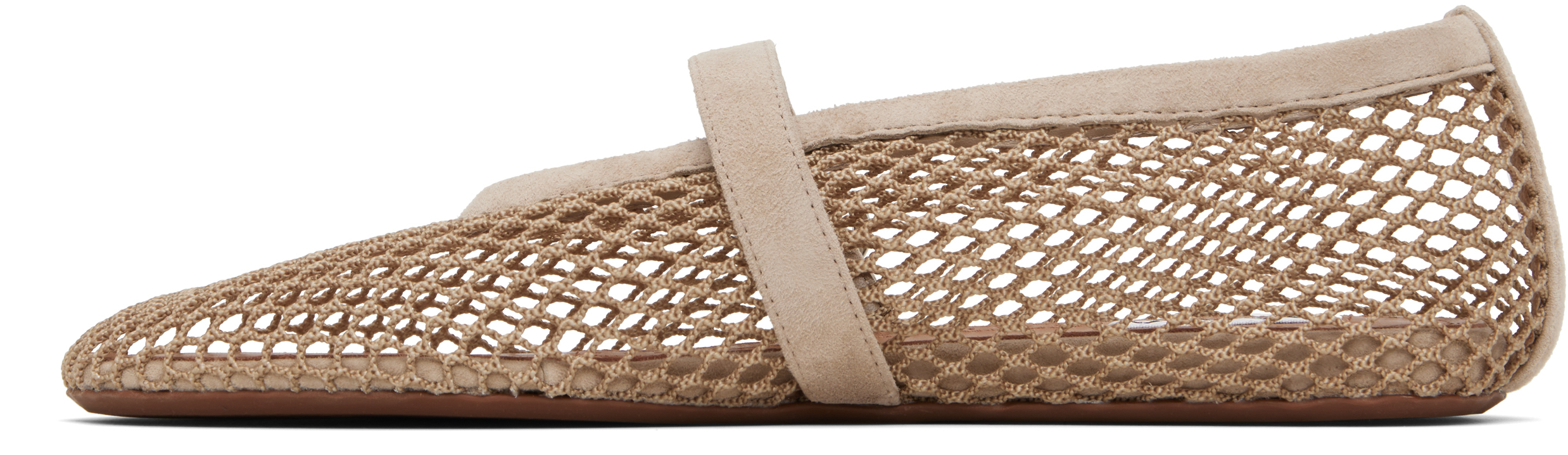 Alaïa Alaia Nude Grid Ballerina In Multi