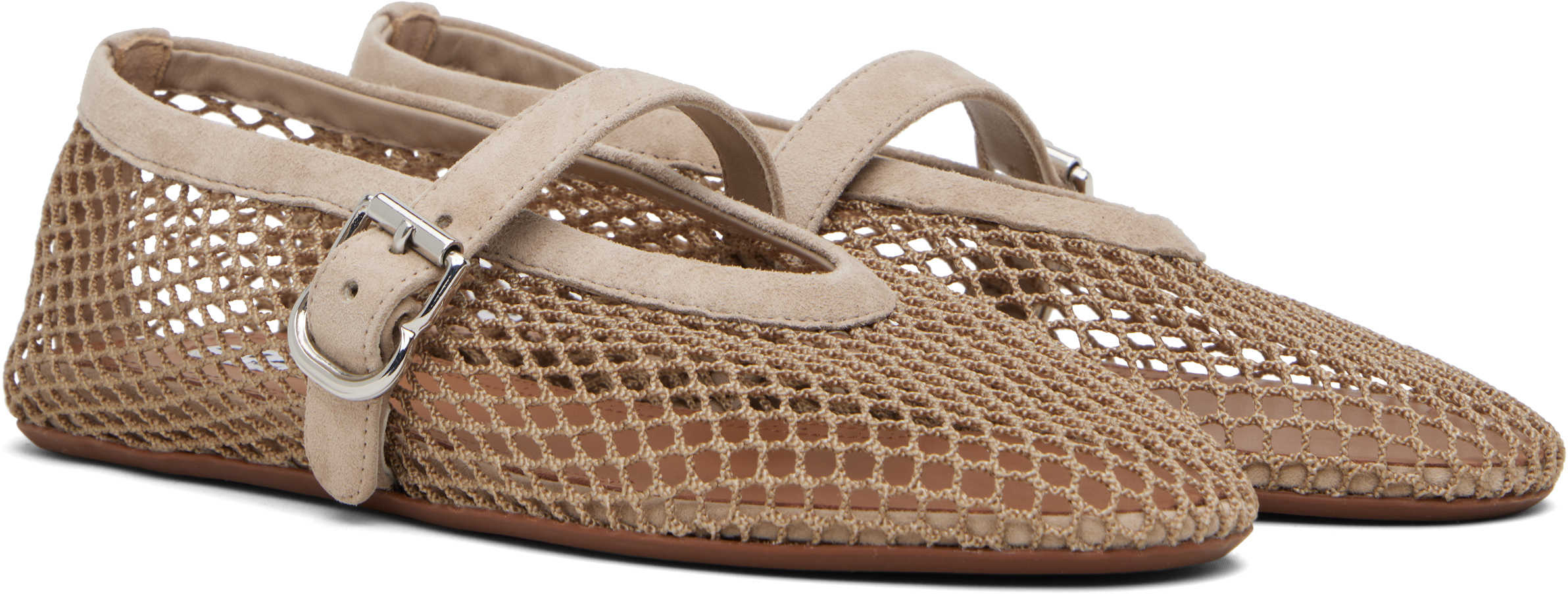 Alaïa Alaia Nude Grid Ballerina In Multi