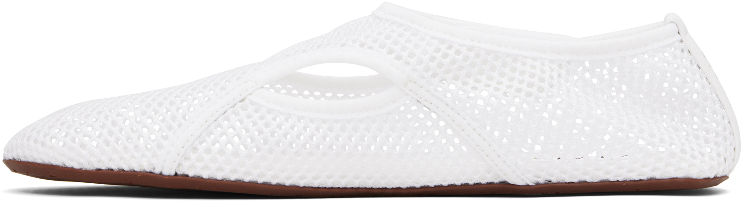 Alaïa White Fishnet Ballerina Flats