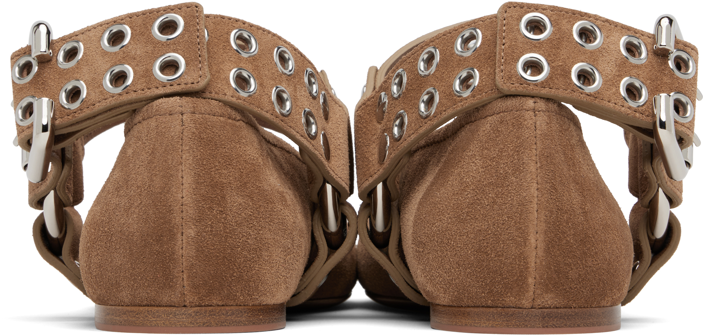 Alaïa Brown Biker Ballerina Flats In Multi