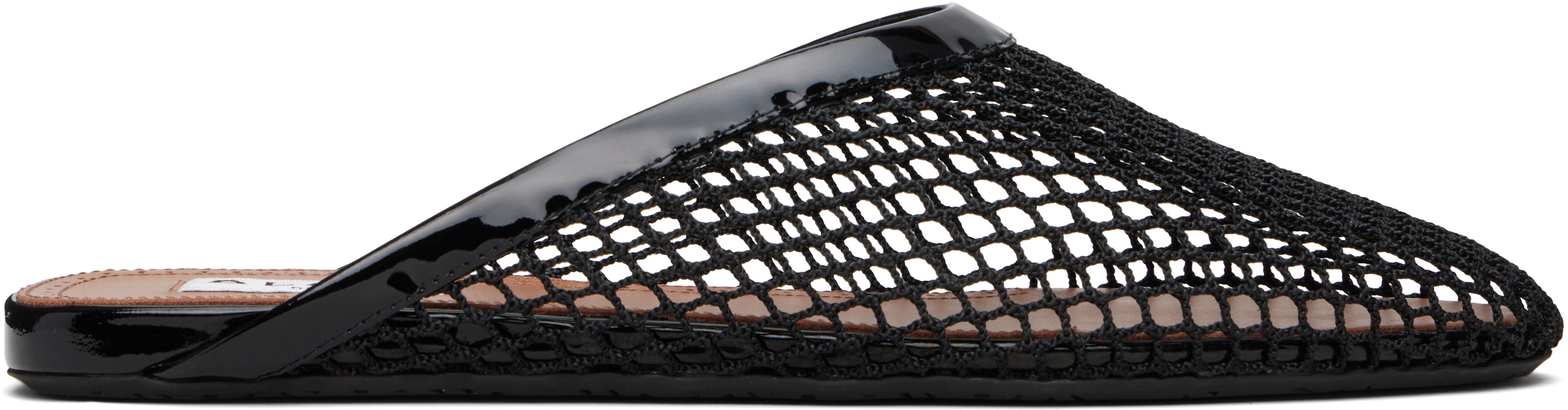 Alaïa Black Fishnet Flat Mules