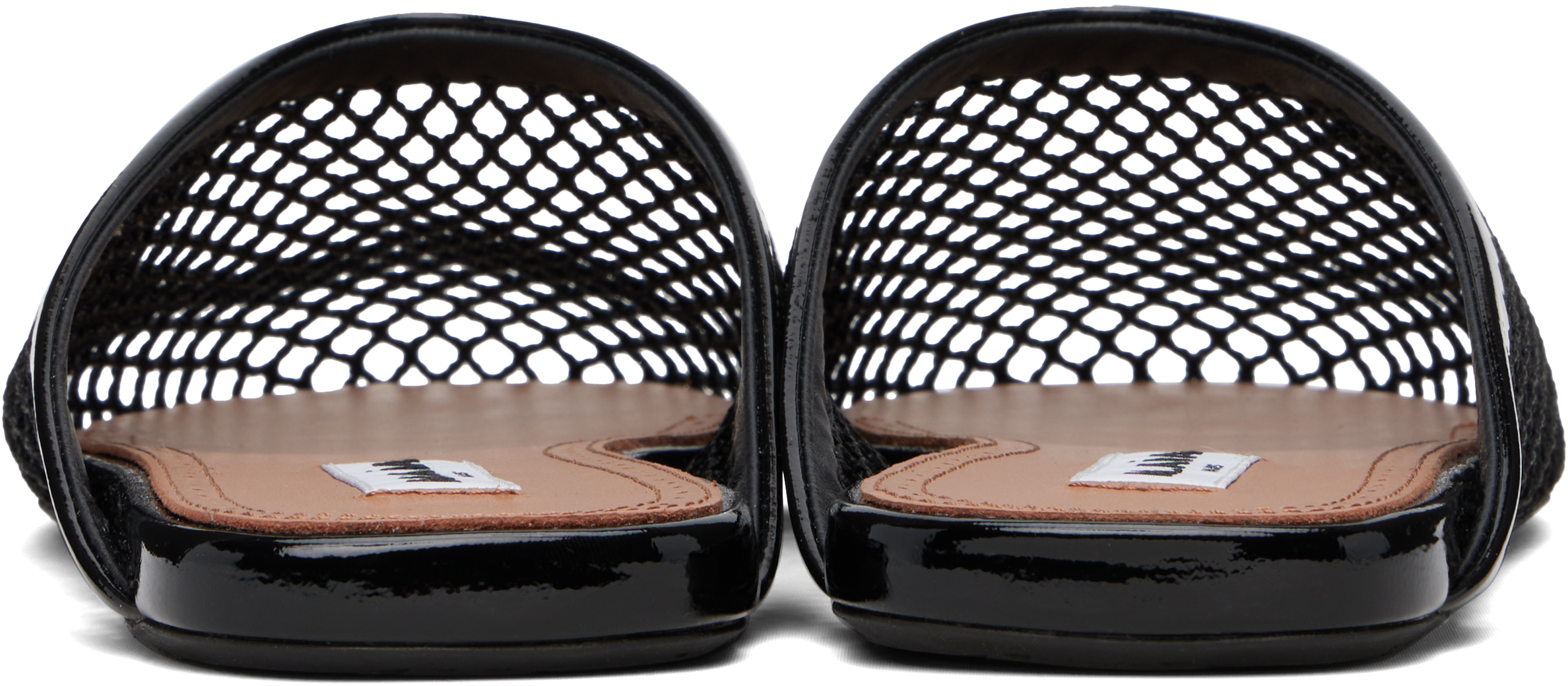 ALAÏA BLACK FISHNET FLAT MULES 