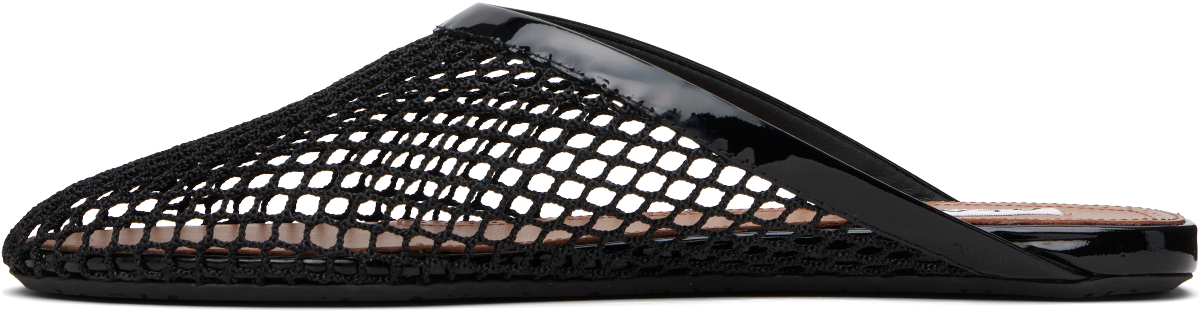 ALAÏA BLACK FISHNET FLAT MULES 