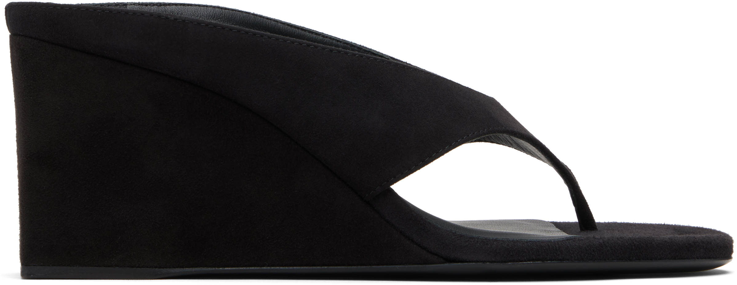 ALAÏA Black Cube Thong Mule Sandals
