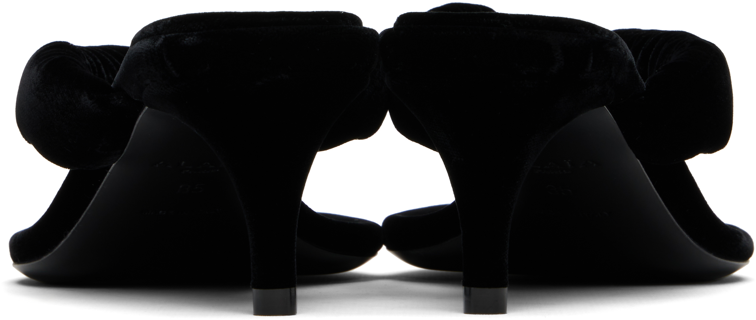 Alaïa Black Velvet Tong Mules In Black