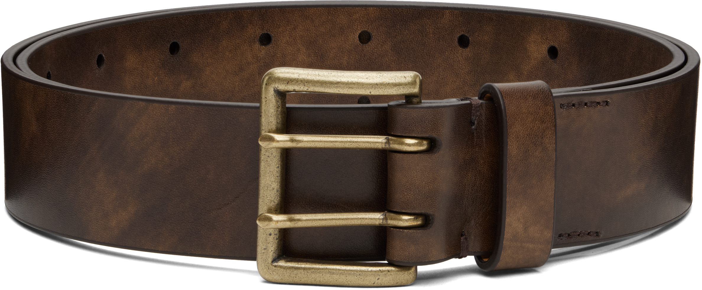Auralee Brown Two-hole Buckle Belt In Brown