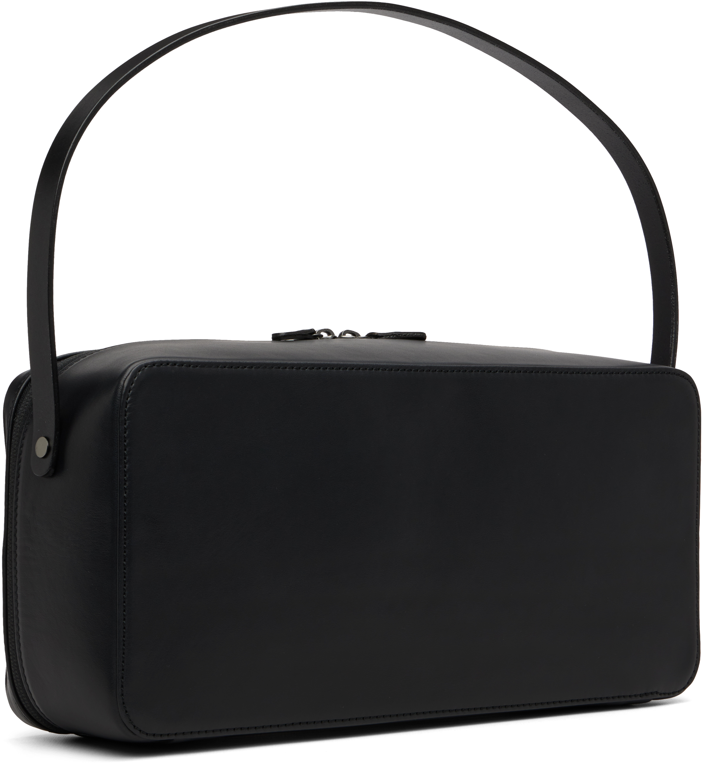 Auralee Black Aeta Edition Leather Square Bag In Black