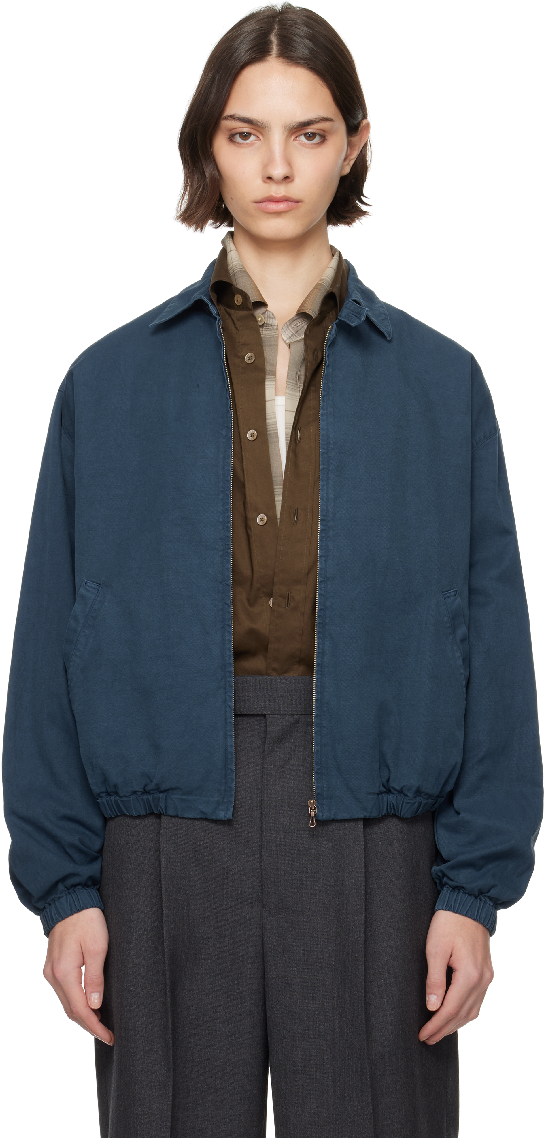 高感度ショップで2023年売れたブランド AURALEE: Navy Product Dyed Finx Gabardine Swing Jacket | SSENSE ジャケット・アウター