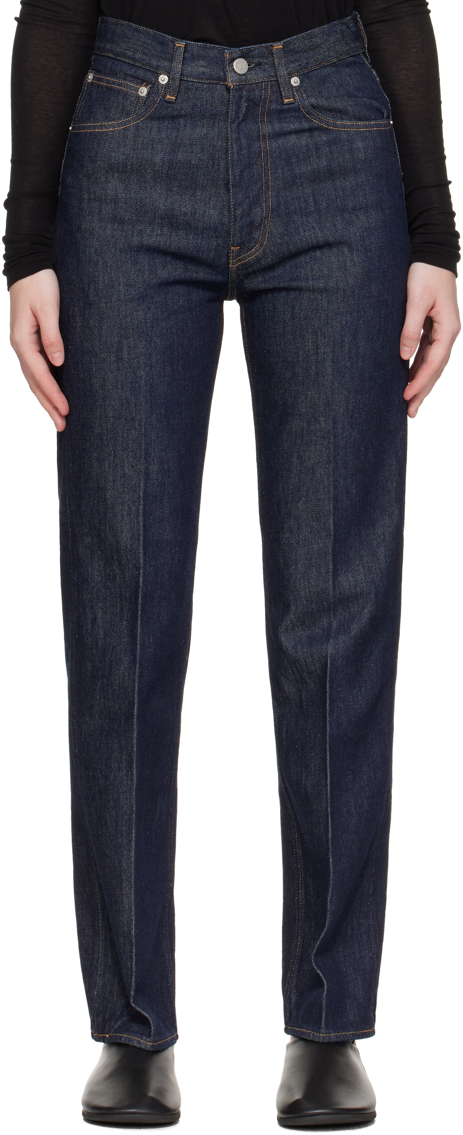 Auralee Indigo Hard Twist Denim 5p Jeans In Purple