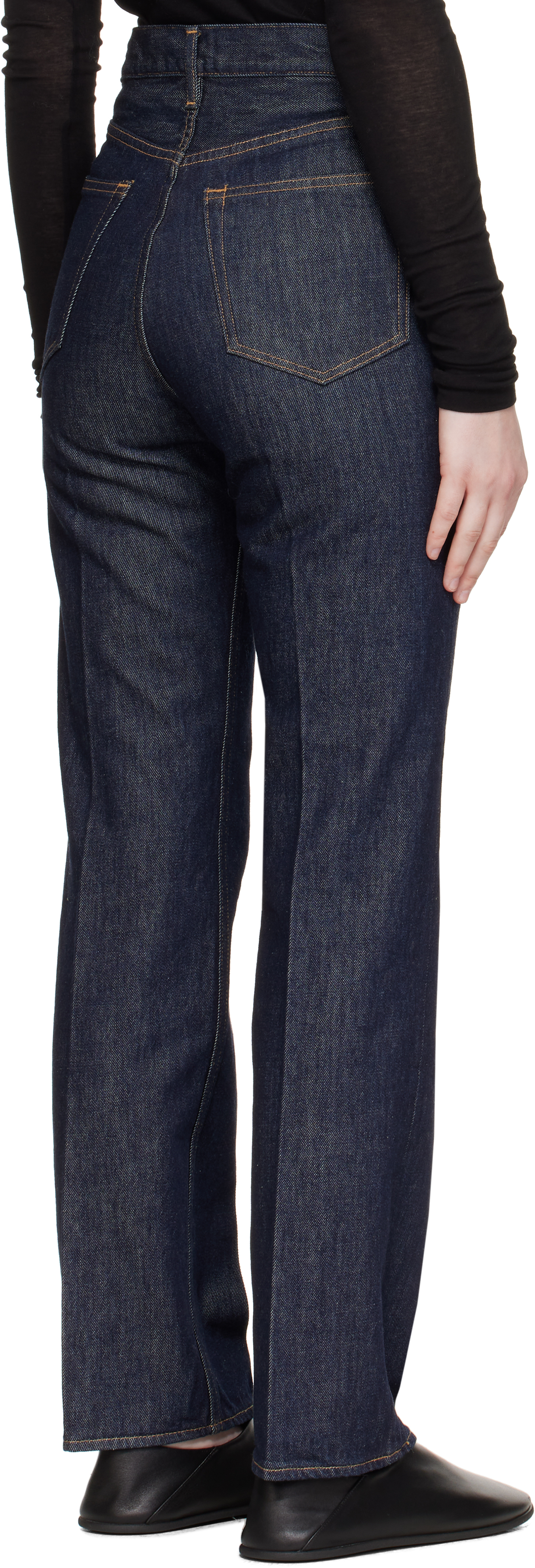Auralee Indigo Hard Twist Denim 5p Jeans In Purple