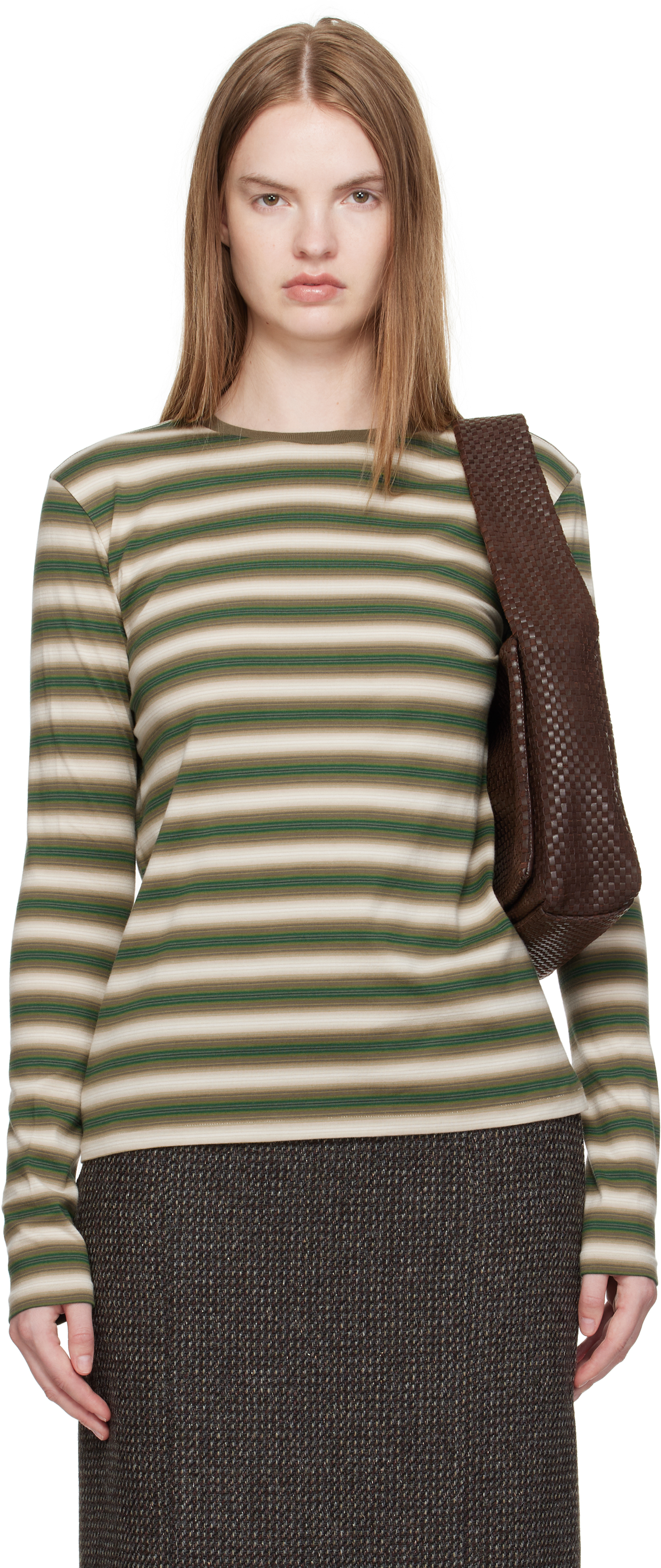 トップス auralee GRADIENT STRIPE JERSEY L/S TEE 4 Auralee 'Gradient Stripe Jersey L/S Tee' (Fade Blue Stripe