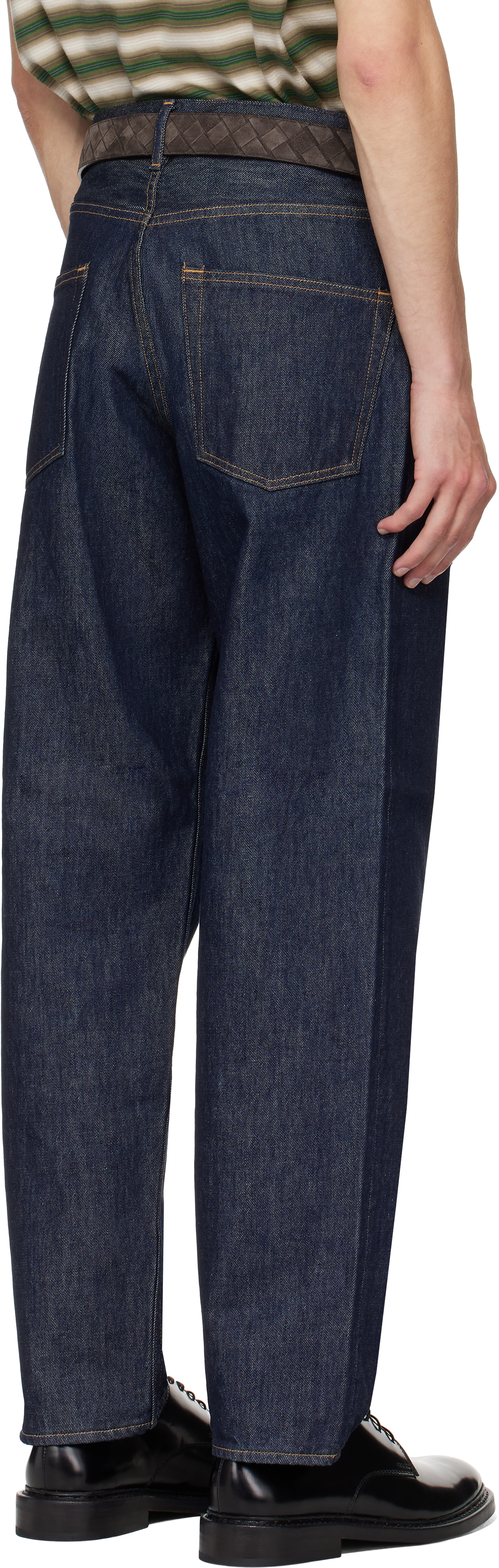 Auralee Indigo Hard Twist Denim Wide Jeans In Purple
