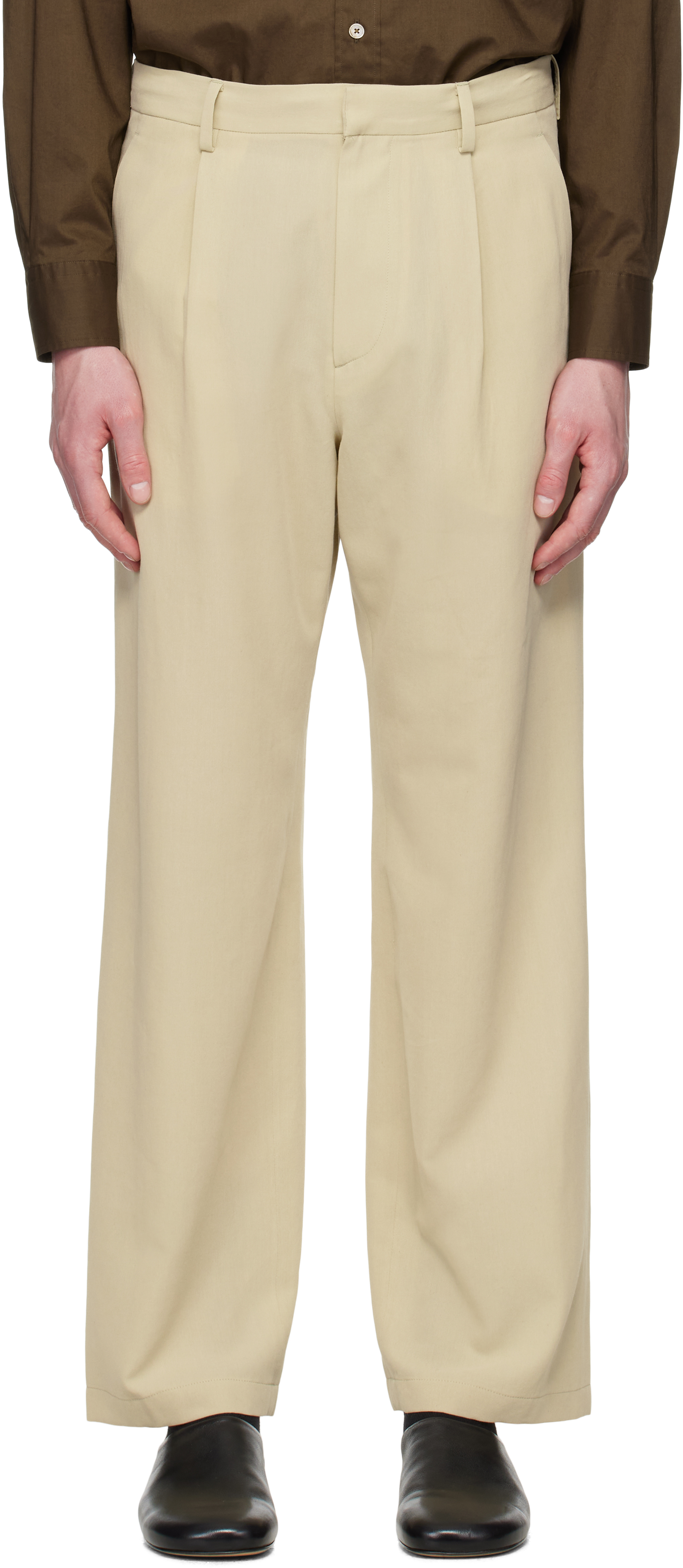 Black Light Cotton Wool Viyella Trousers
