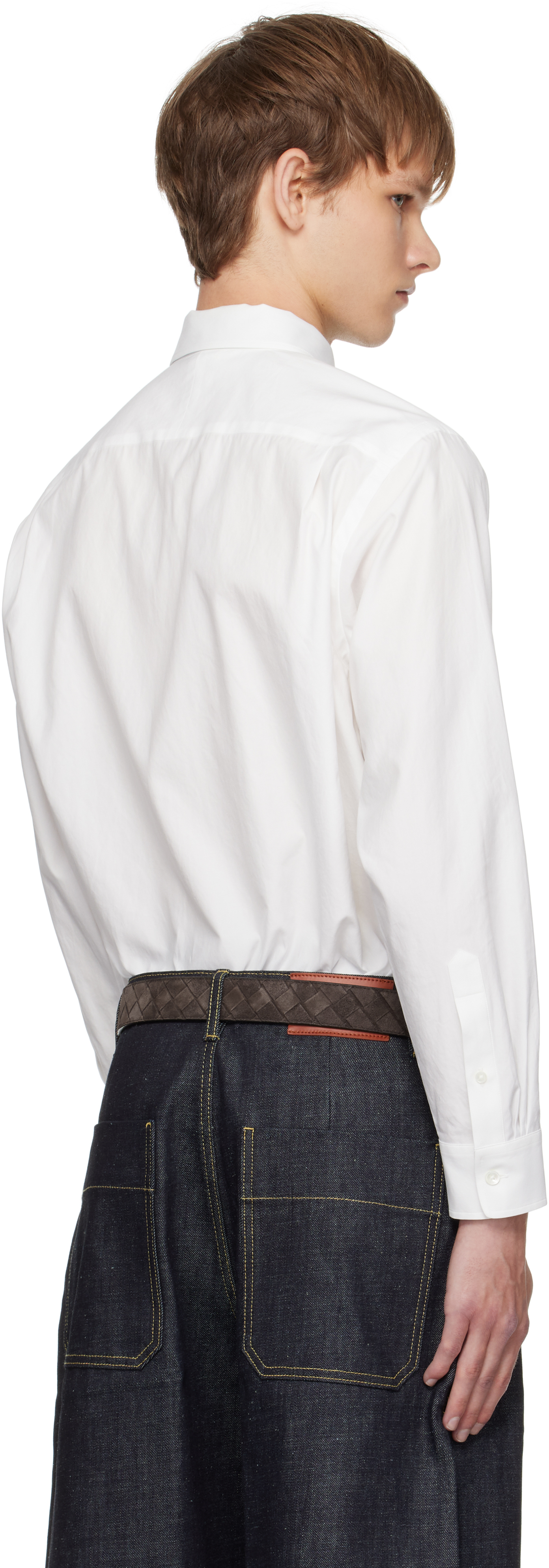 Auralee White Washed Finx Twill Shirt In White